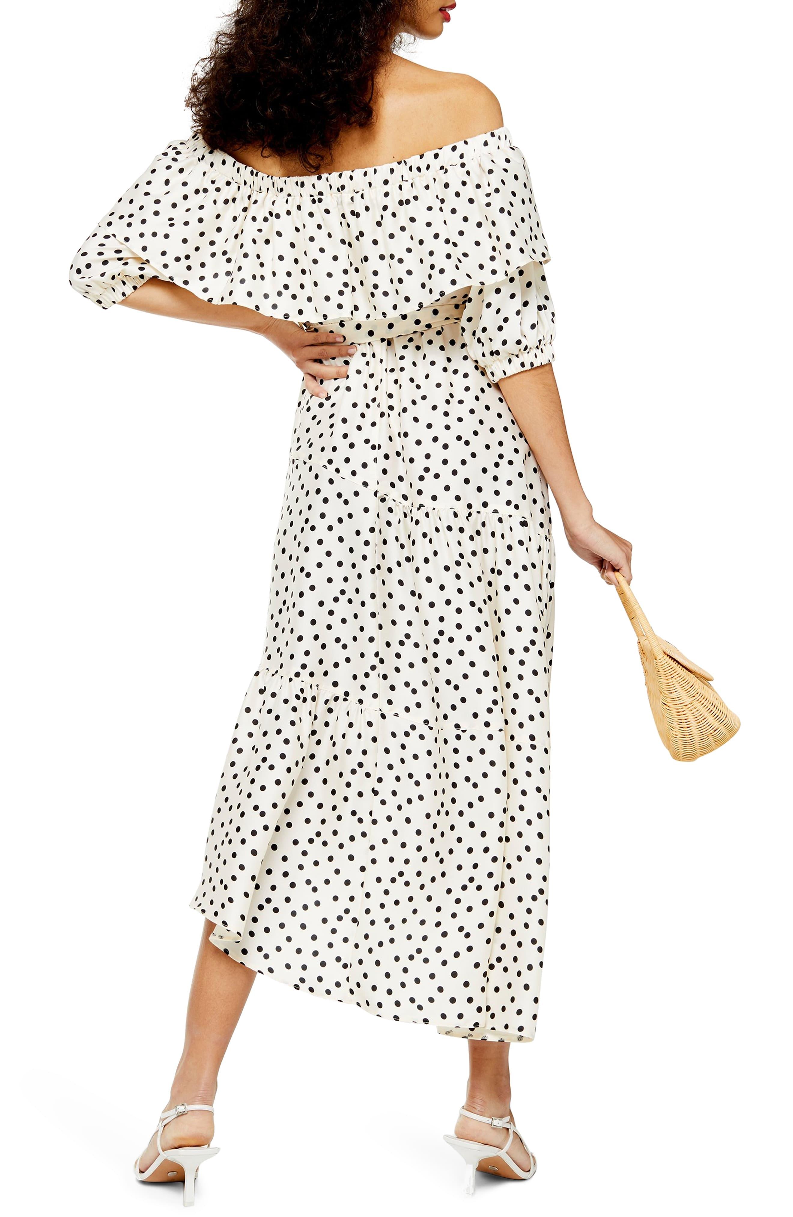 topshop white spot dress