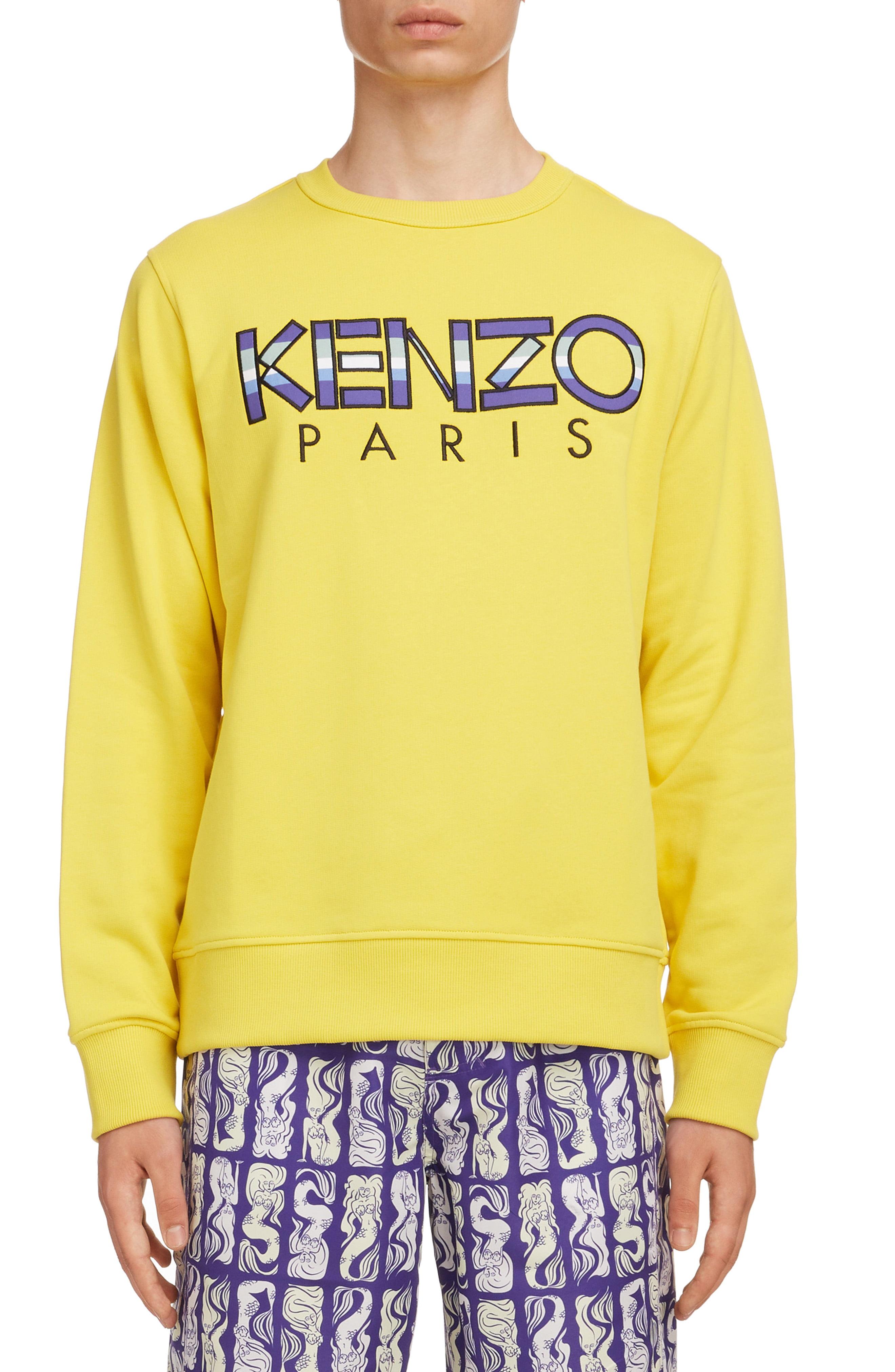 KENZO Cotton Paris Crewneck Sweatshirt in Lemon (Yellow) for Men - Lyst