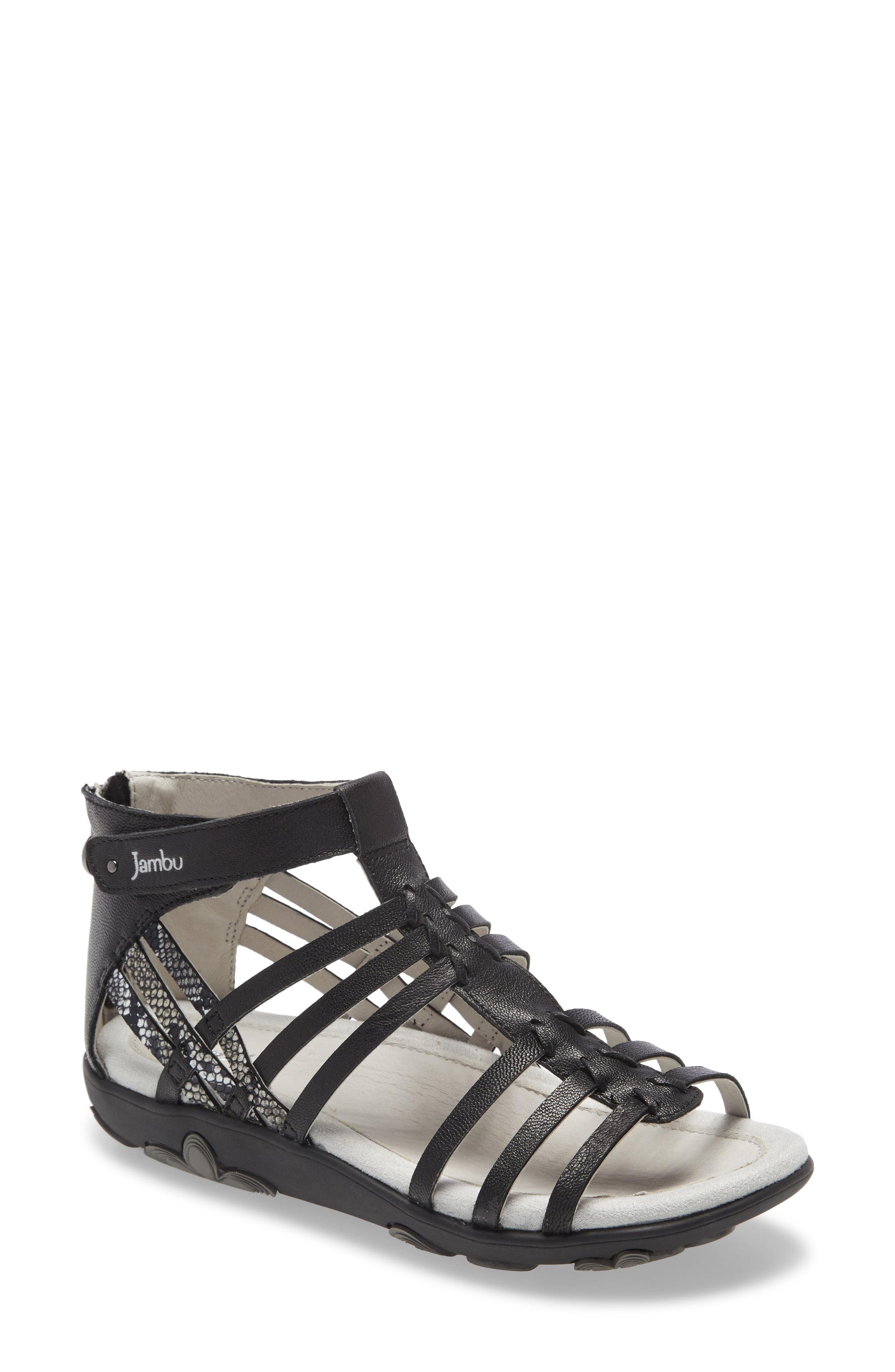 Jambu Bonsai Gladiator Sandal in Black Leather (Black) - Lyst