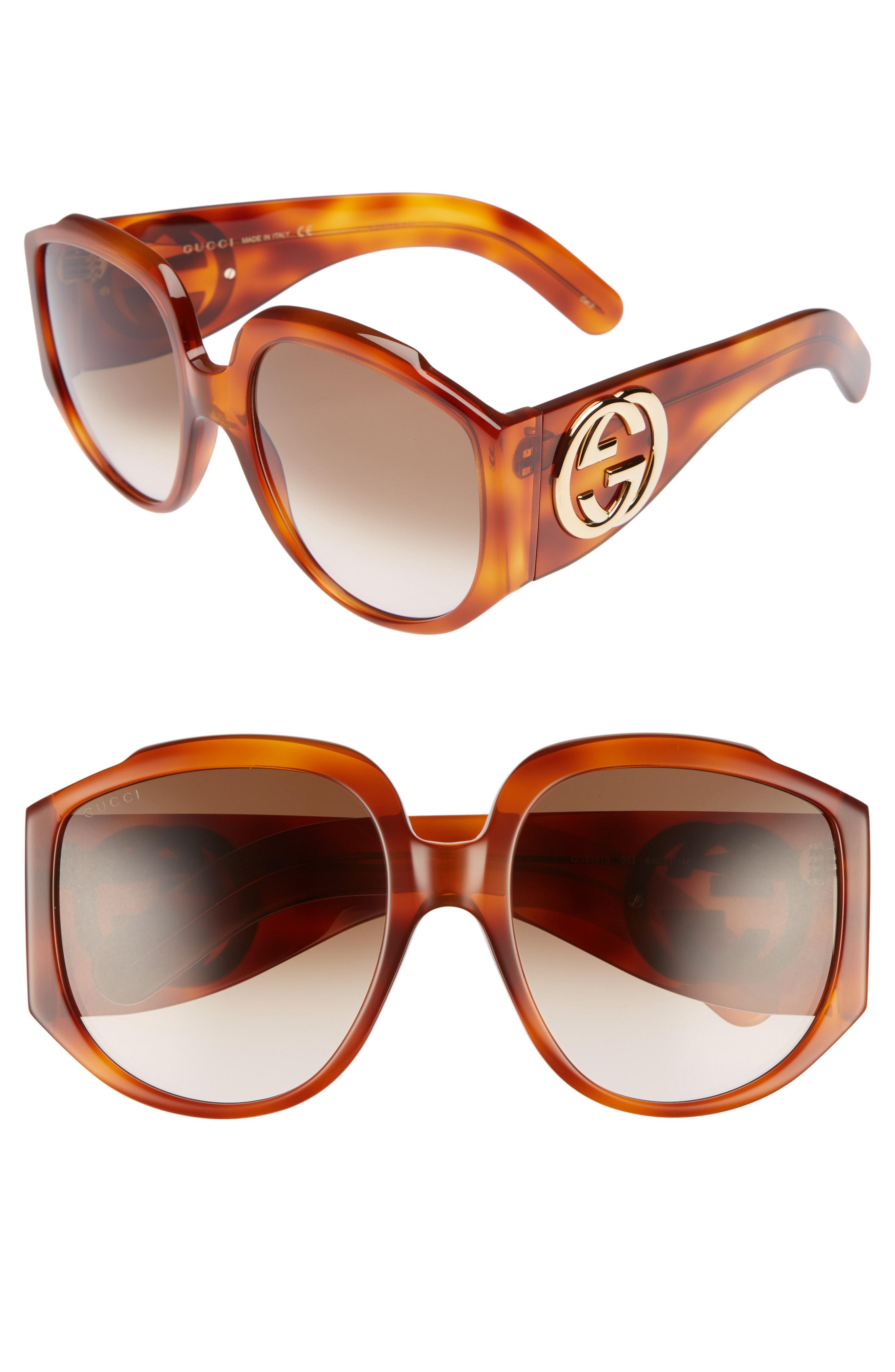 gucci 61mm square sunglasses