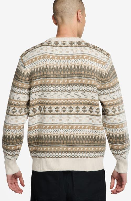 Nike Life Fair Isle Swoosh Wool Blend Crewneck Sweater in Nike Life Fair Isle Swoosh Wool Blend Crewneck Sweater in