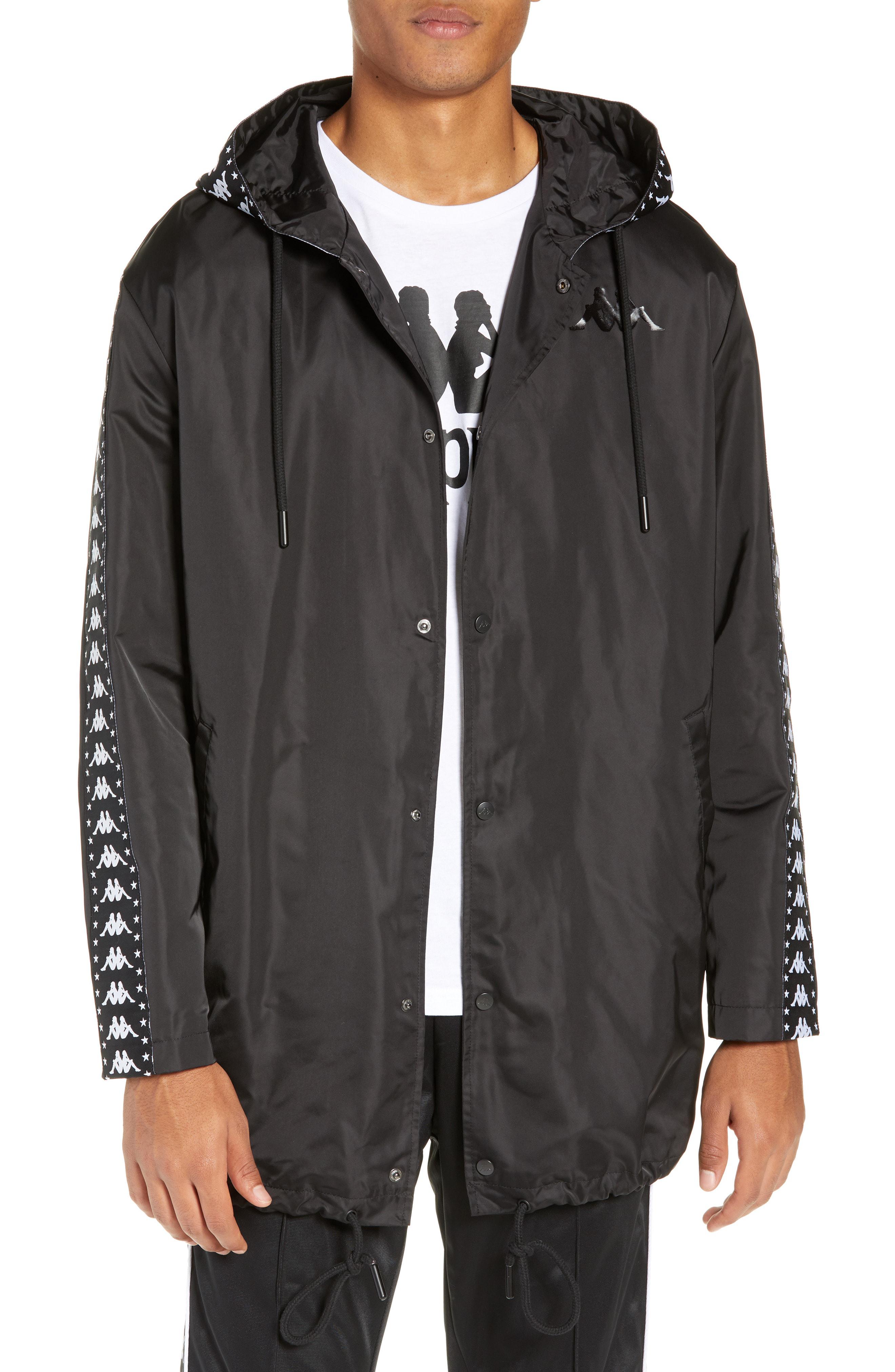 Kappa Active Authentic Satin Hooded Jacket in Black for Men Lyst
