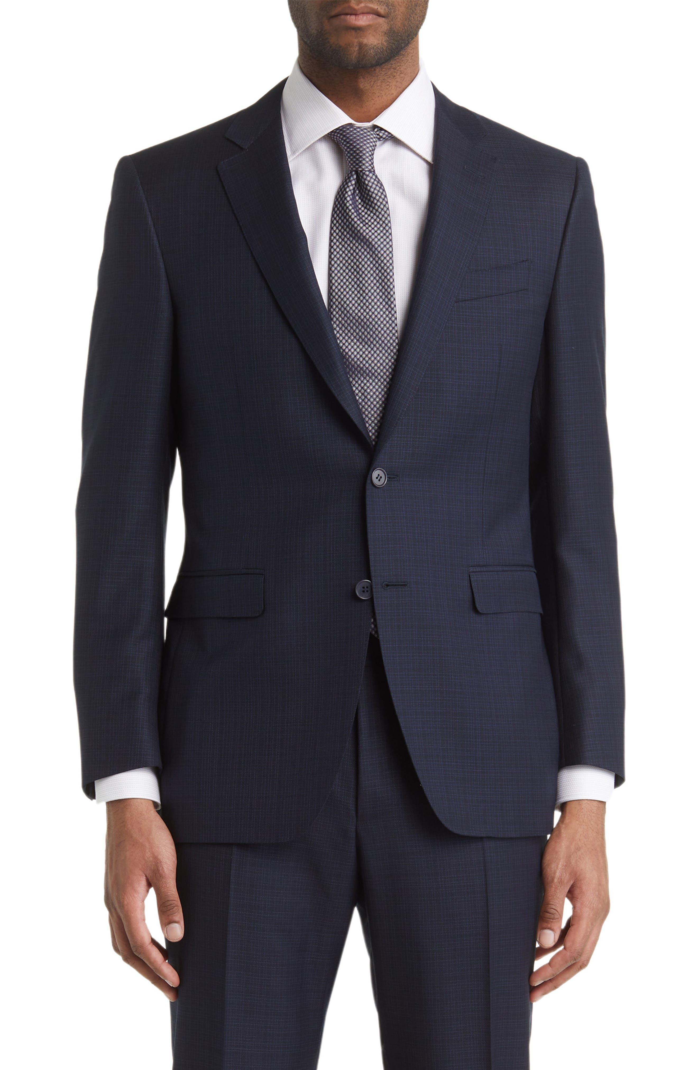 Canali Trim Fit Milano Wool Suit in Blue for Men | Lyst