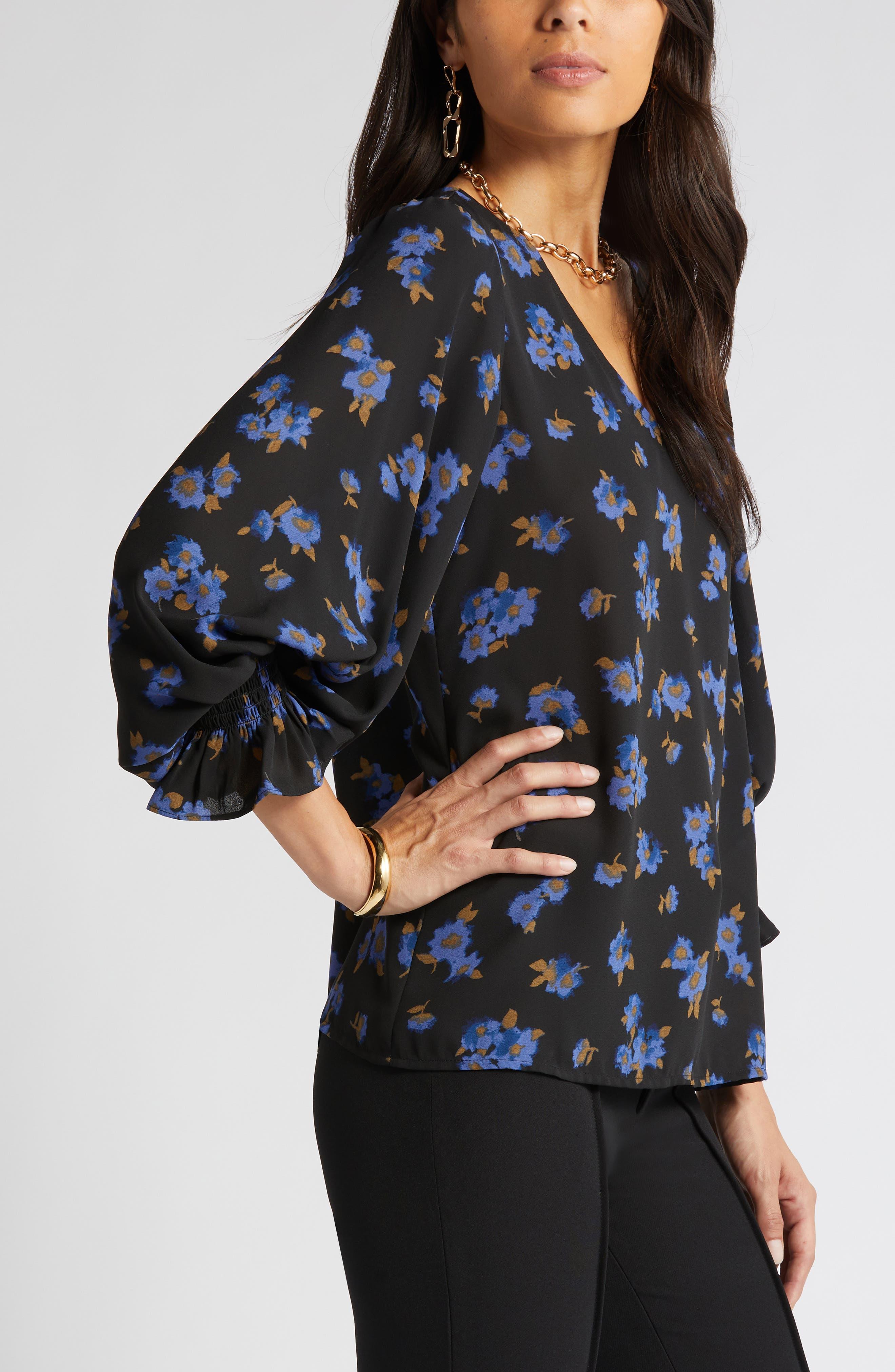 Halogen ruffle neck store blouse