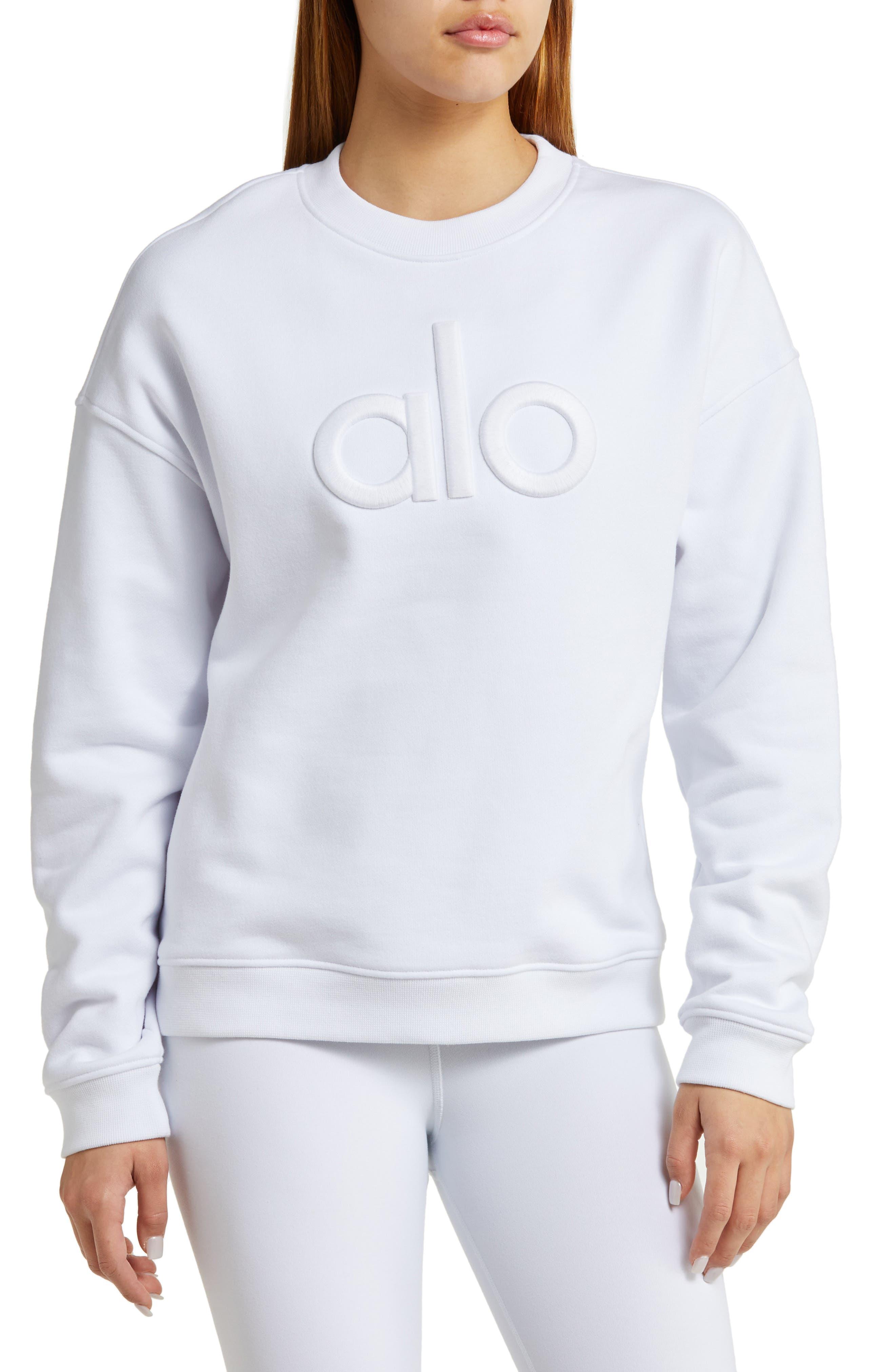 Alo Yoga Renown Emblem Sweatshirt in White