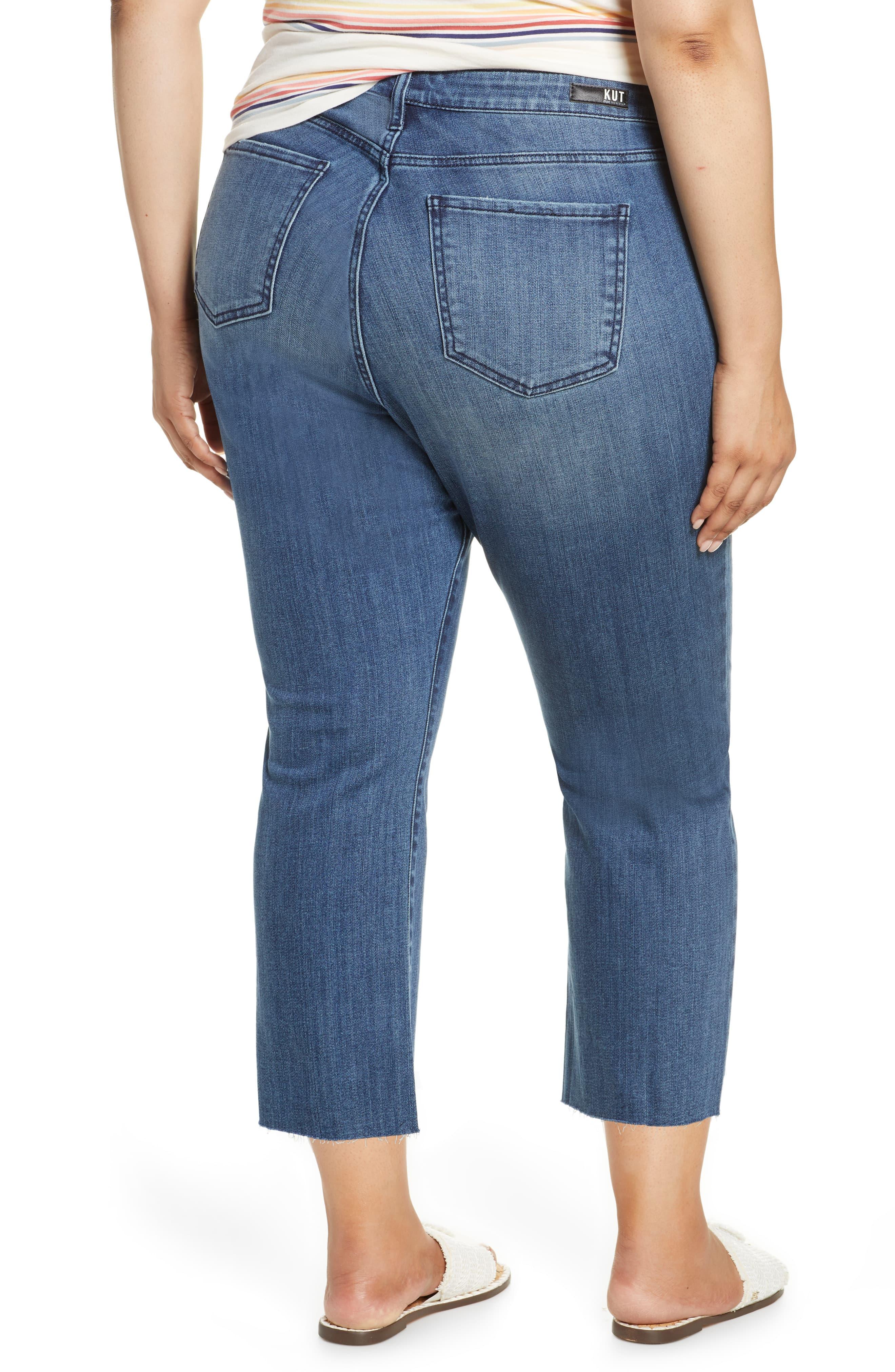 Kut From The Kloth Denim Kelsey Crop Kick Flare Jeans in Blue - Lyst