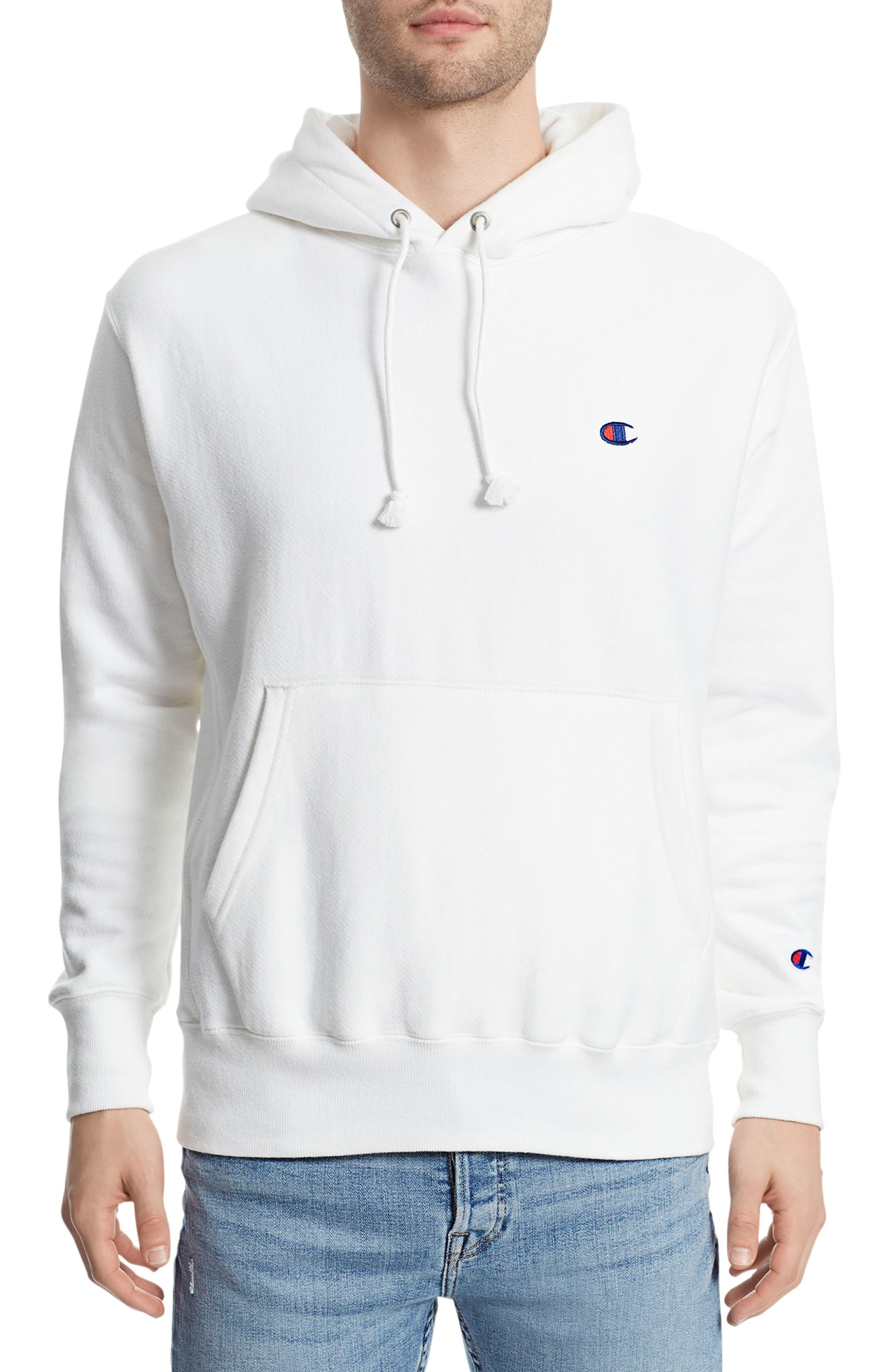 Champion Fleece Reverse Weave Pullover Hoodie in Silver Grey (White ...