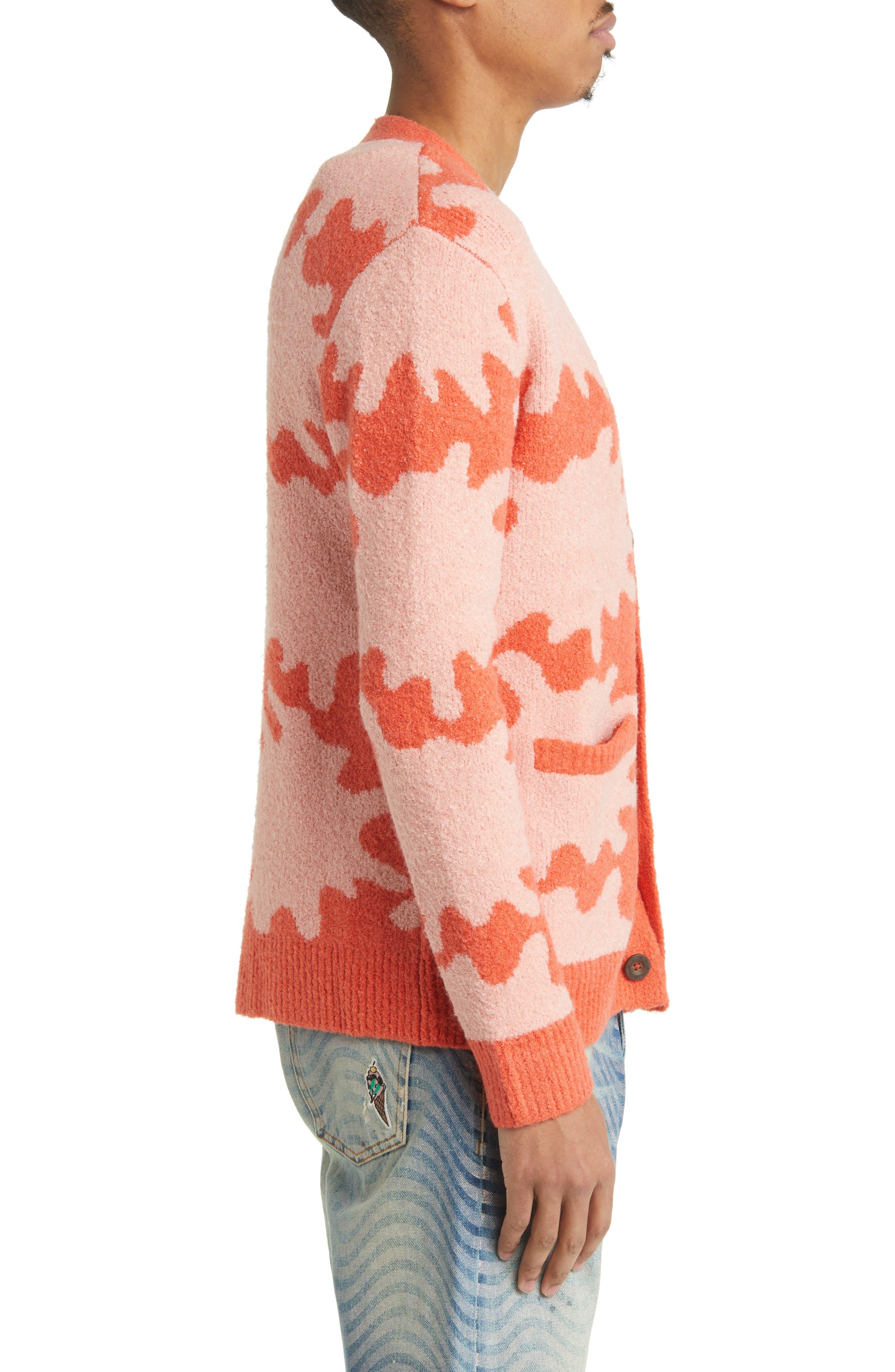 Ice Cream Splat Bouclé Cardigan in Orange for Men | Lyst