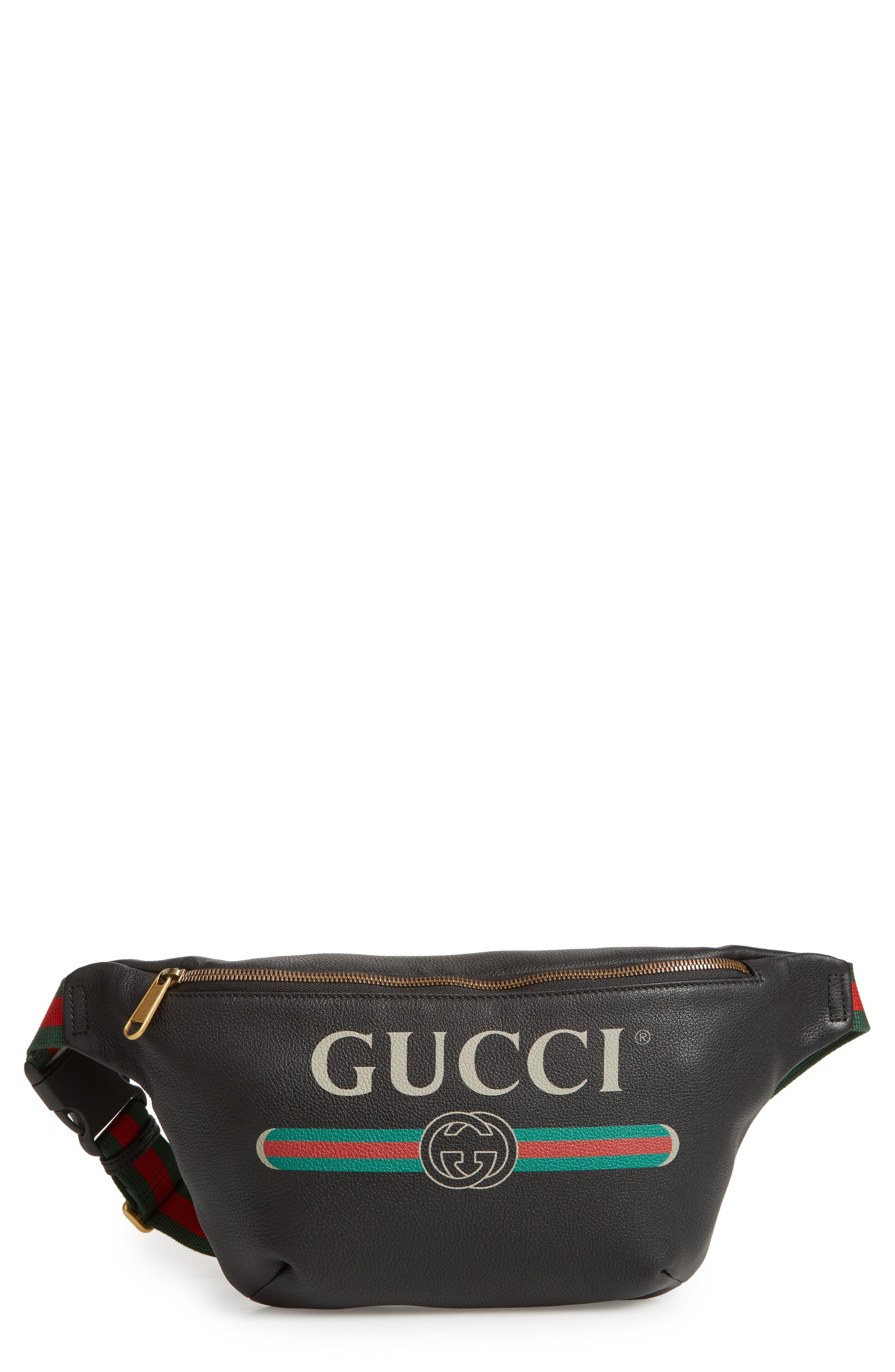 Gucci Black Leather GG Logo Men's / Women's Fanny Pack Waist Bag For Sale  at 1stDibs