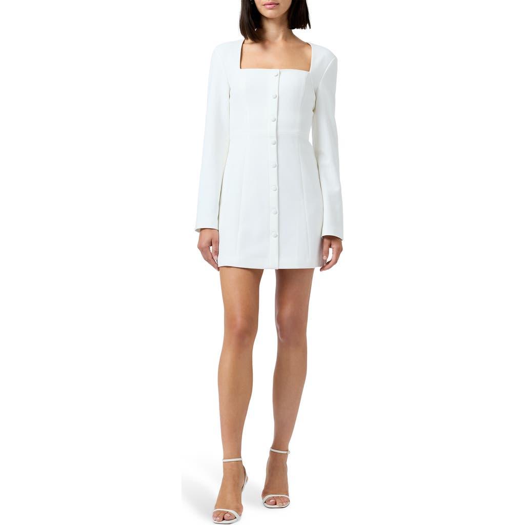 French Connection Whisper Square Neck Long Sleeve Sheath Minidress in White  | Lyst