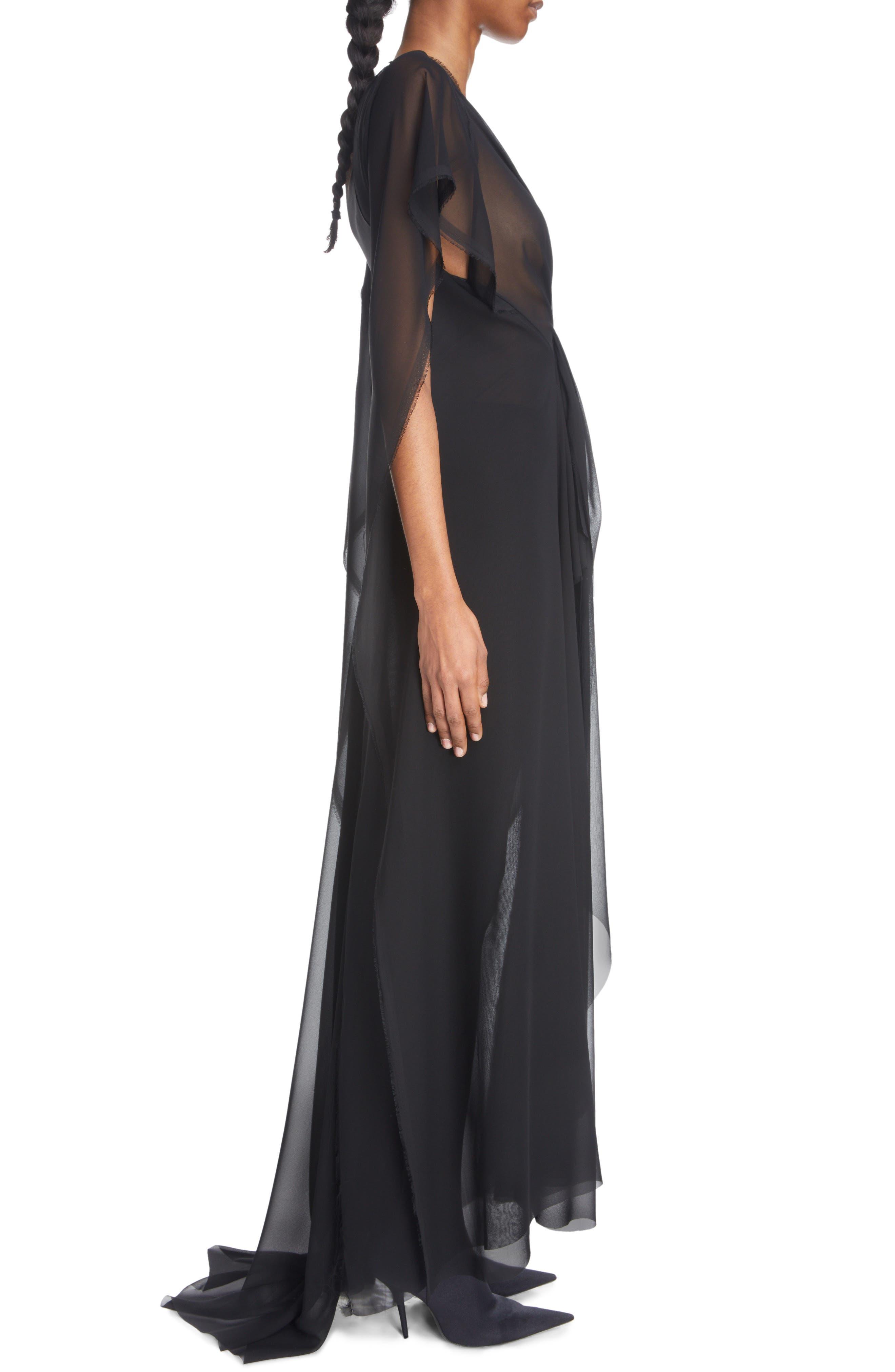 Shania Off Shoulder Floral Black Cape Gown – unmatchedbyu