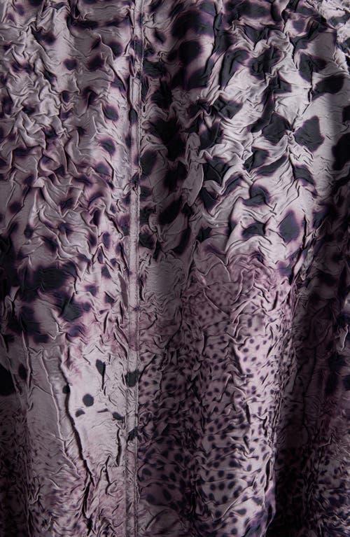 Dries Van Noten Vida Orchid Spots Print Textured Satin Moto Jacket