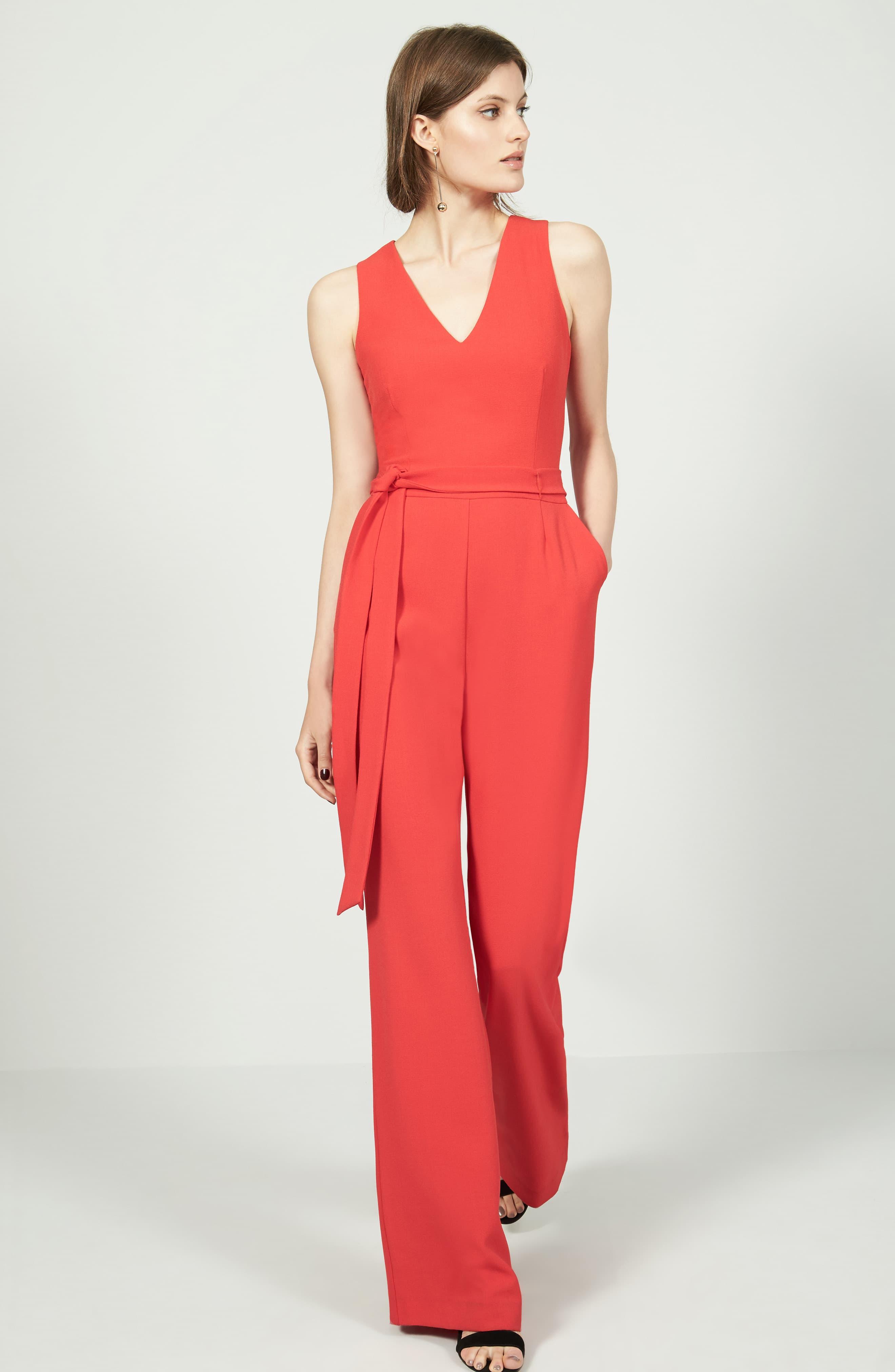 tie front wide leg jumpsuit vince camuto