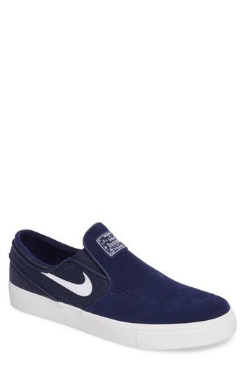 nike janoski slip on blue