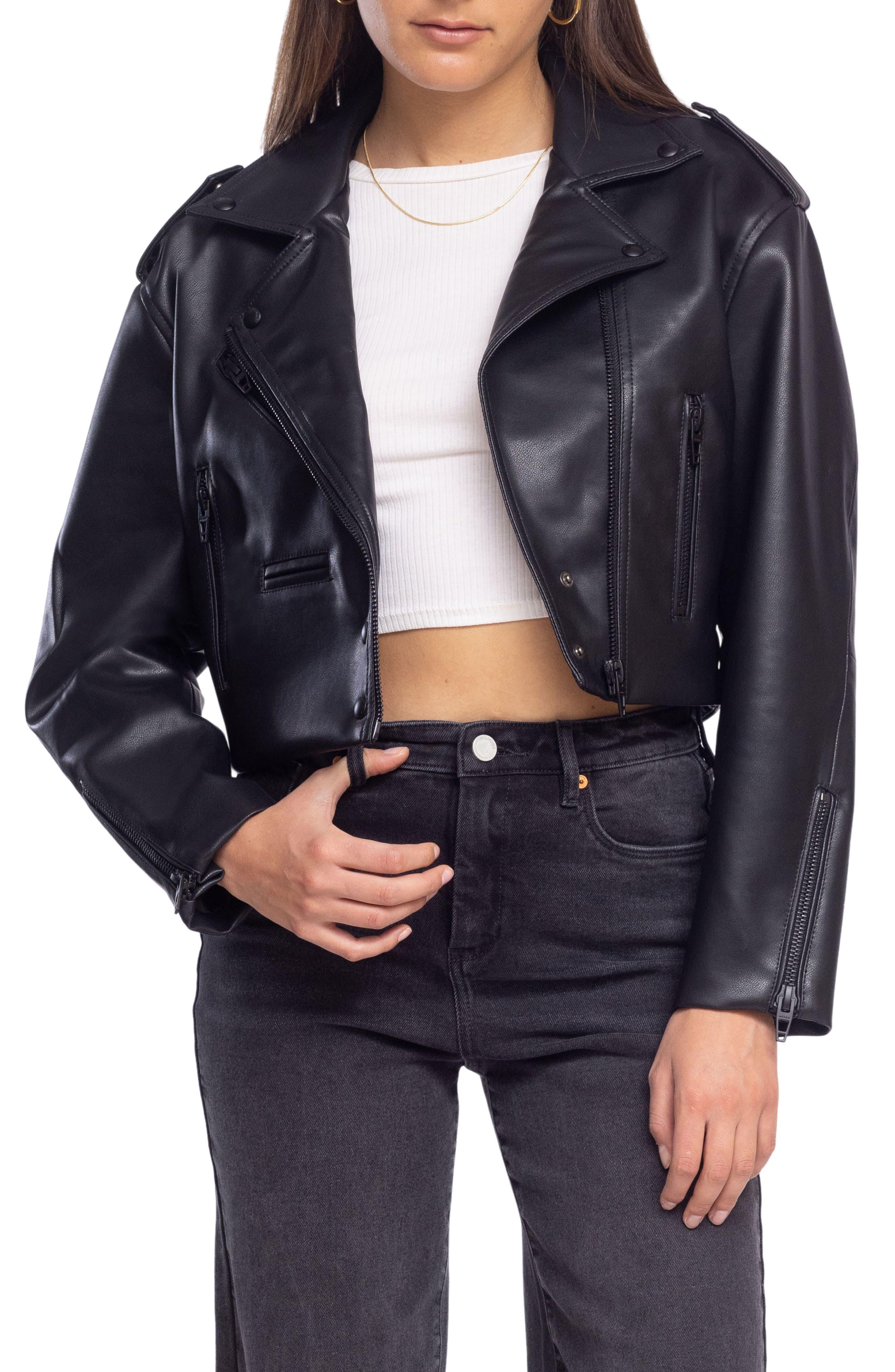 Blank nyc top black moto jacket