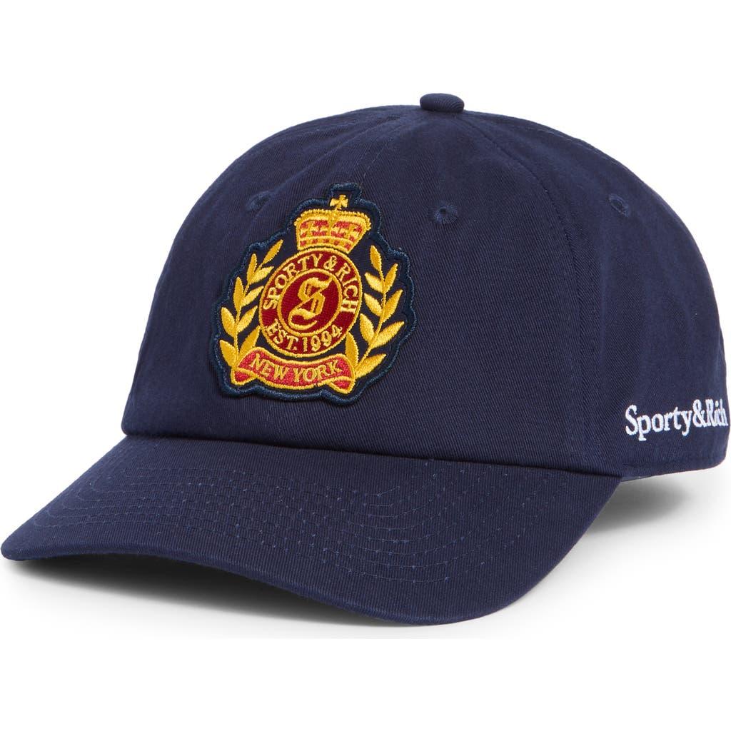 Sporty & Rich New York Ivy Hat Navy/Ruby コットン キャップ New York Ivy Hat - Navy/Ruby – Sporty & Rich