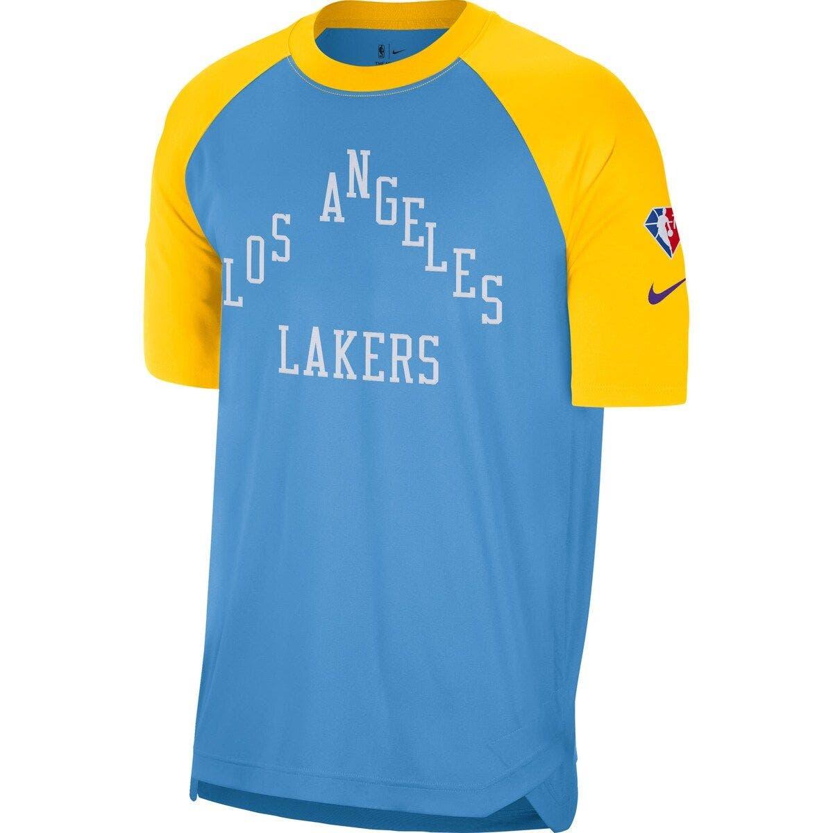 blue vintage los angeles lakers shooting shirt