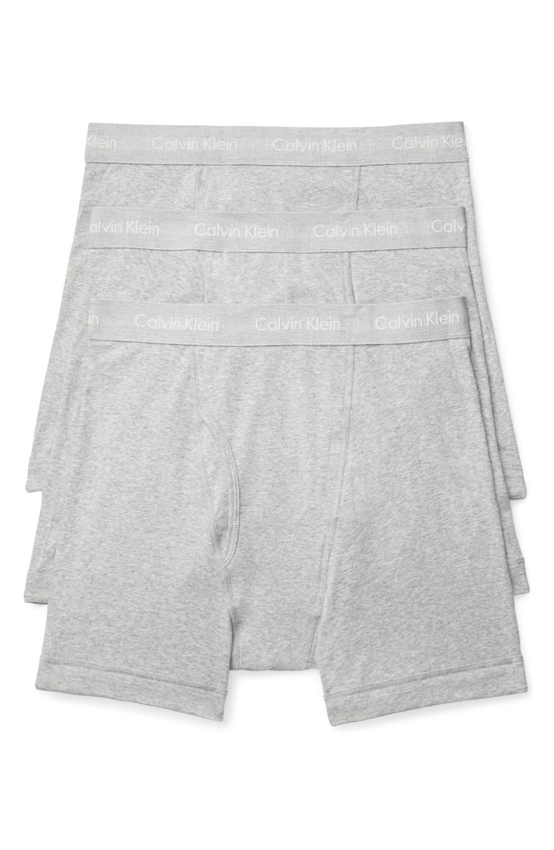 Calvin Klein Cotton 3pack Boxer Briefs, Grey in Heather Grey (Gray) for Men Lyst
