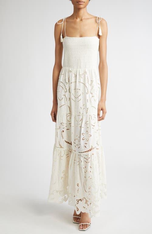 Alice + Olivia Marina Mixed Media Tiered Cotton & Linen Maxi Dress in White | Lyst Alice + Olivia Marina Mixed Media Tiered Cotton & Linen Maxi Dress in White | Lyst