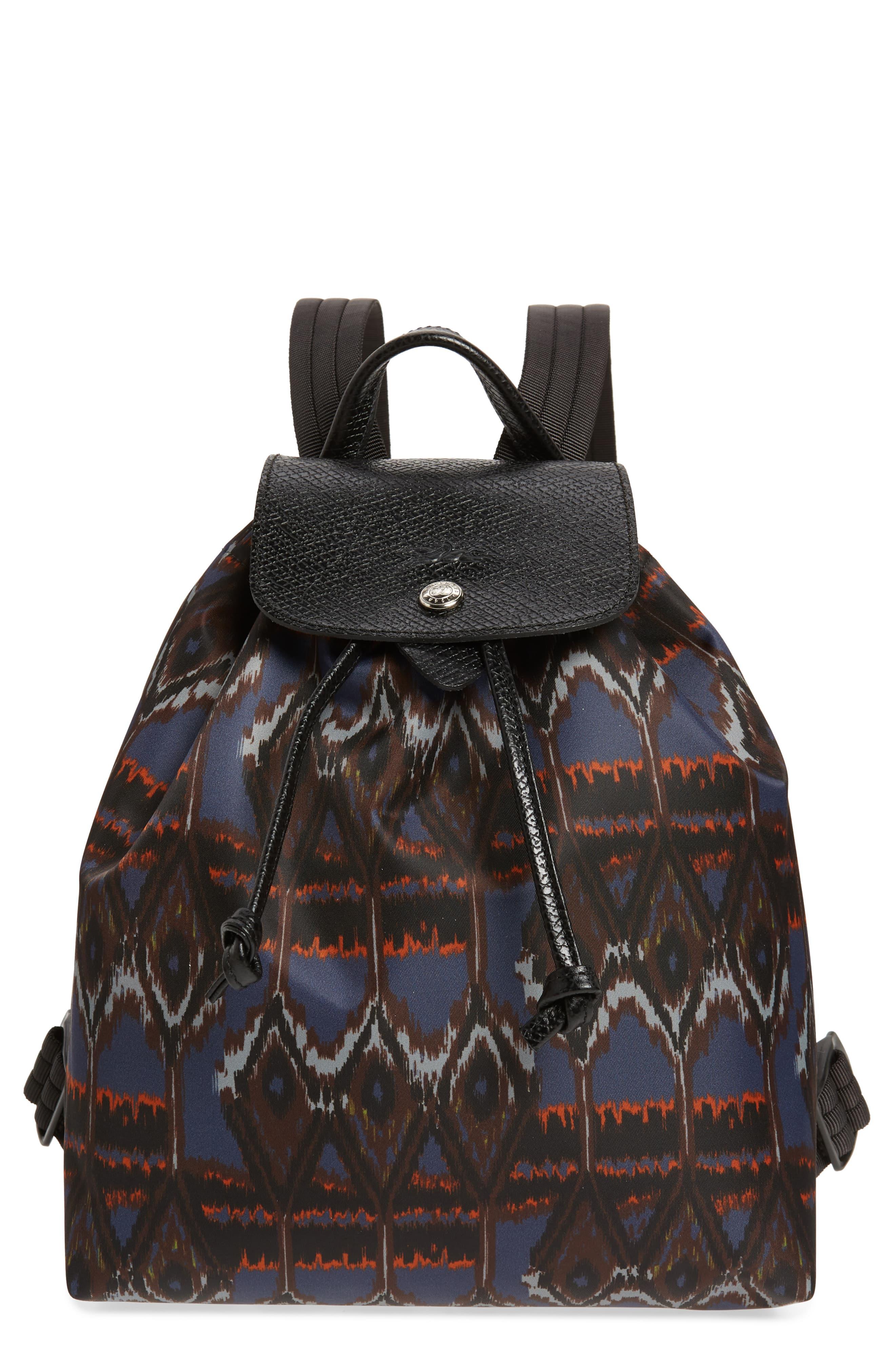 Longchamp Le Pliage Ikat Backpack in Black | Lyst