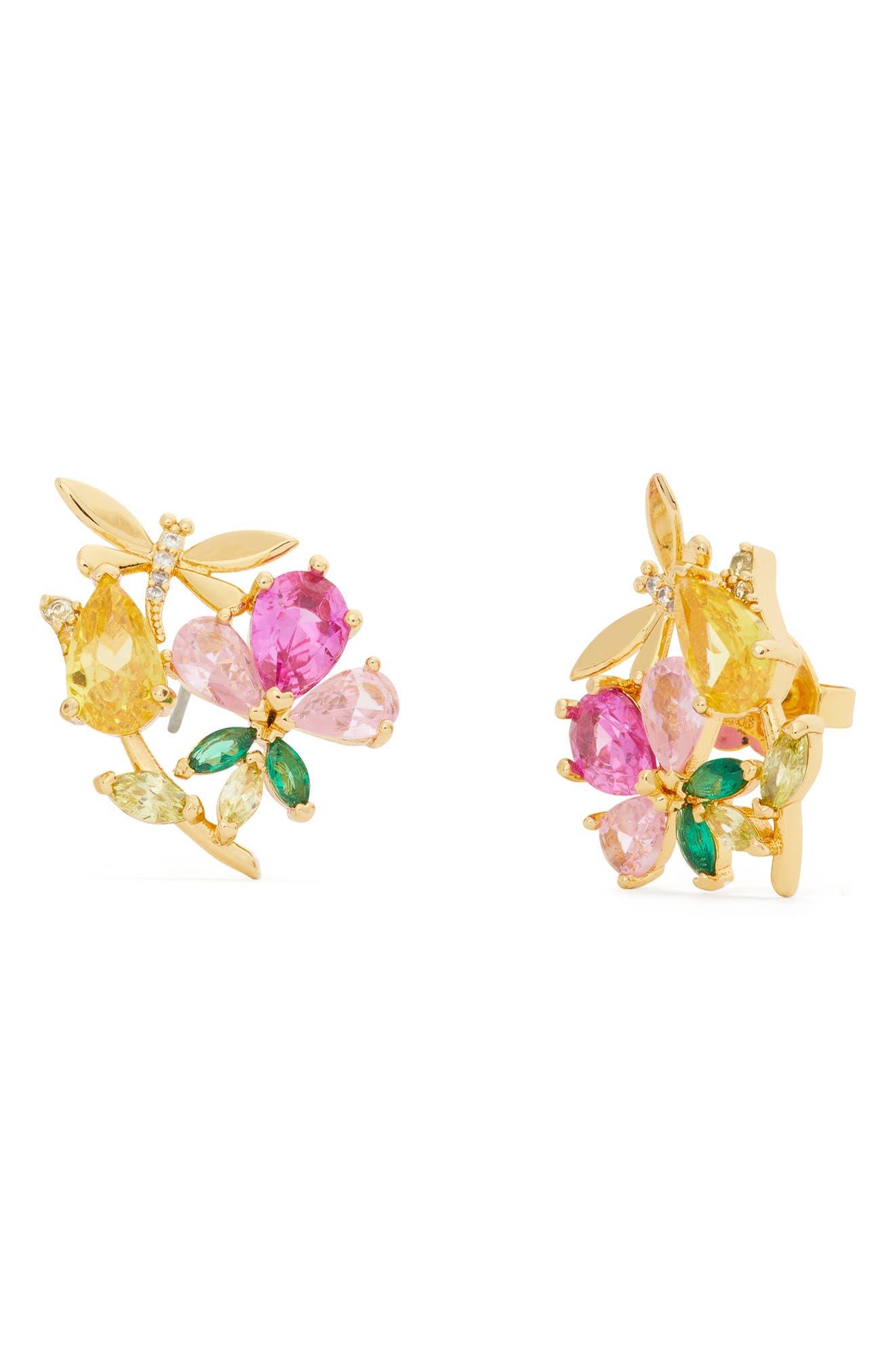 Kate Spade Dragonfly Floral Cluster Stud Earrings in Pink Lyst