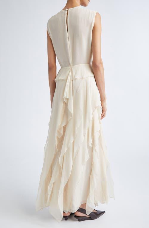 Altuzarra Gigi Semisheer Ruffle Silk Maxi Dress in Natural
