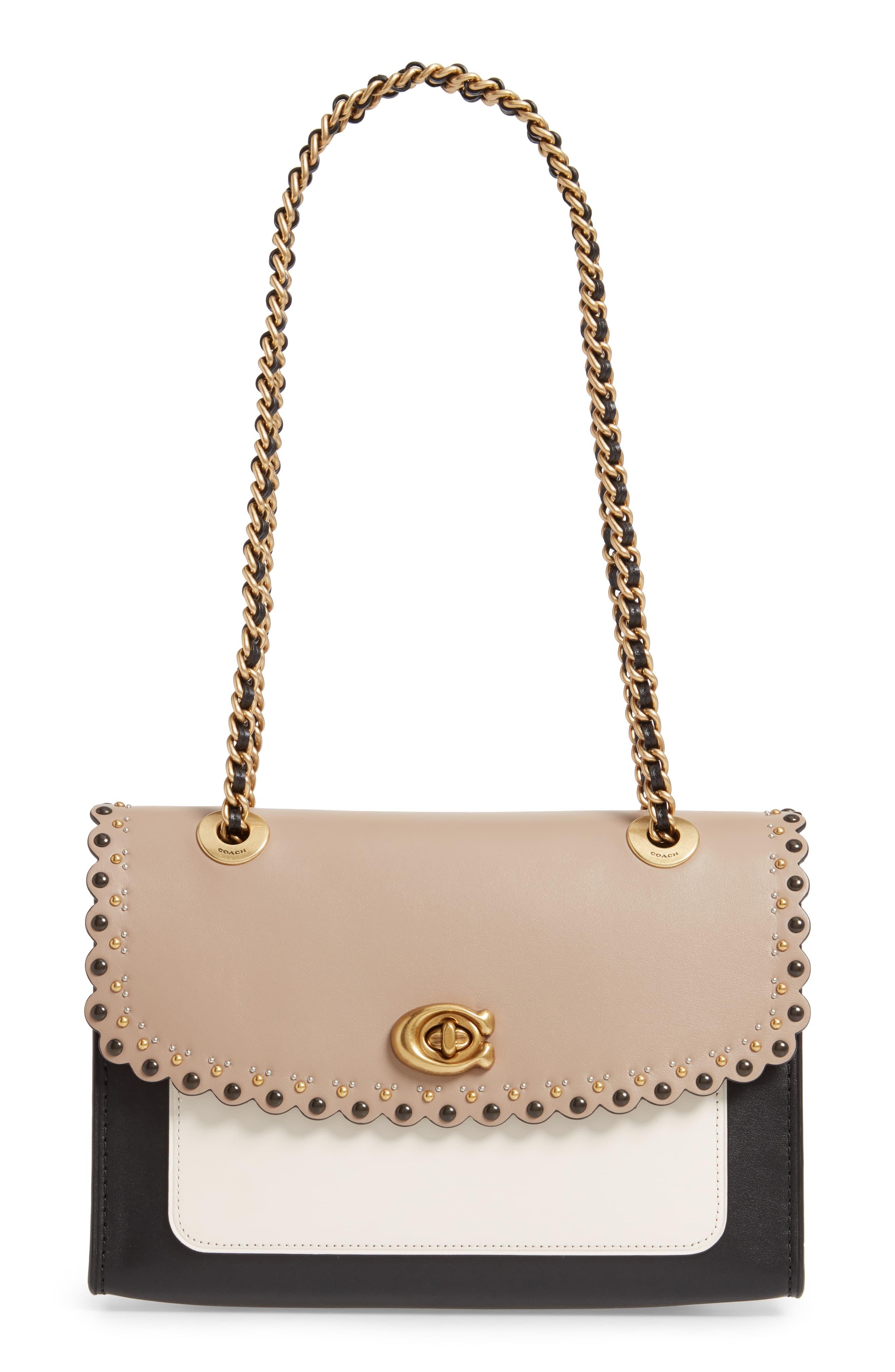 coach parker small shoulder bag in colorblock