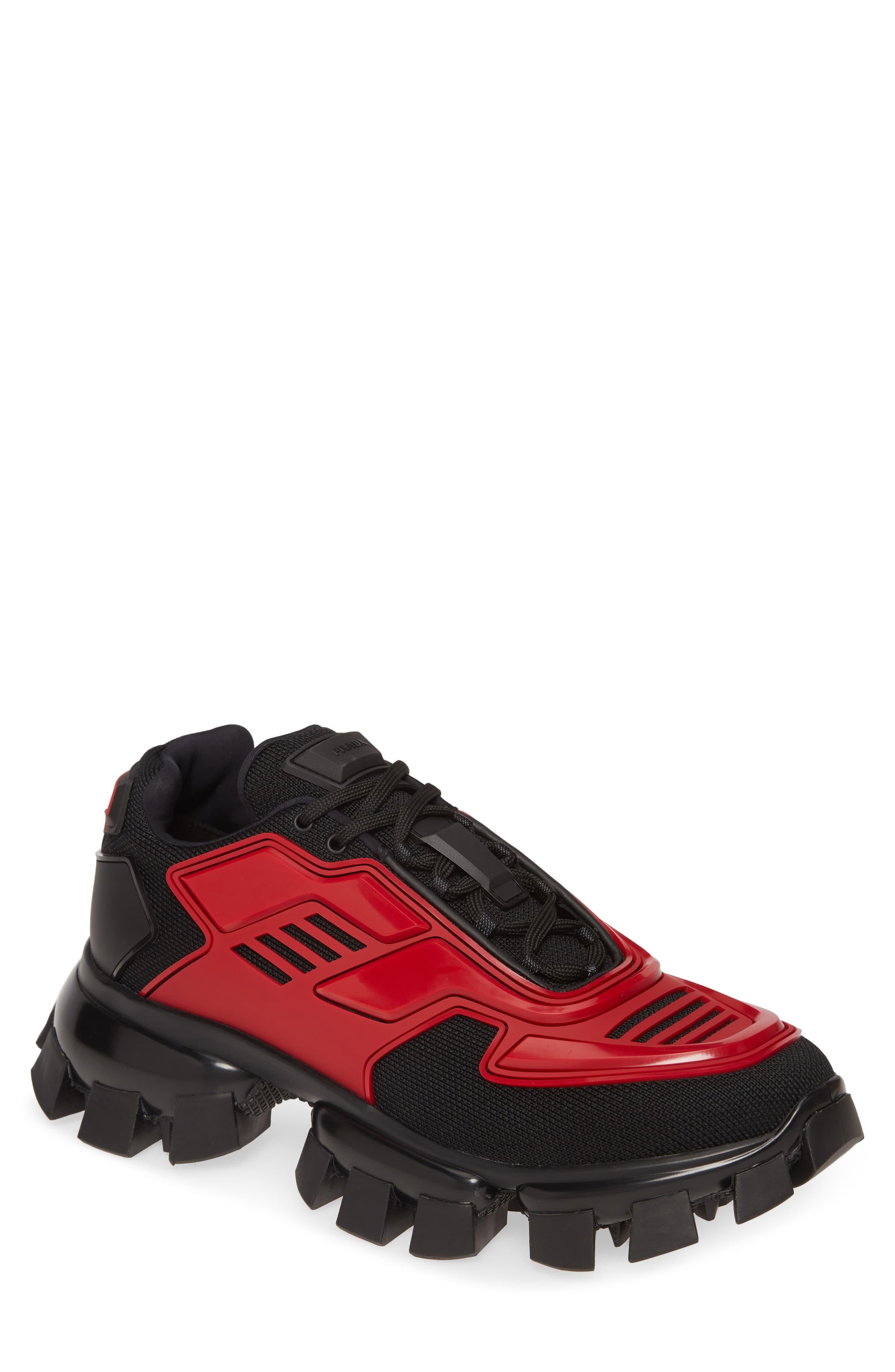 Prada Black And Red Cloudbust Thunder Sneakers for Men - Lyst