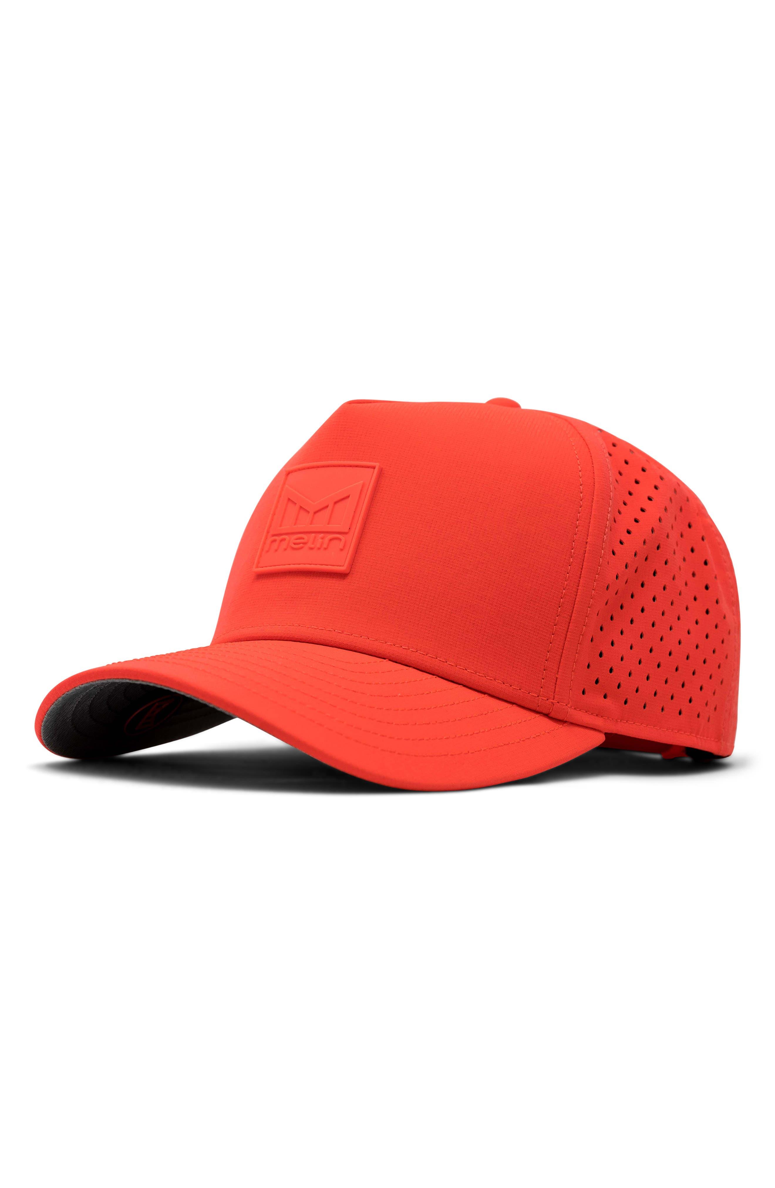 Melin Hydro Odyssey Stacked Water Repellent Baseball Cap in Red for Men