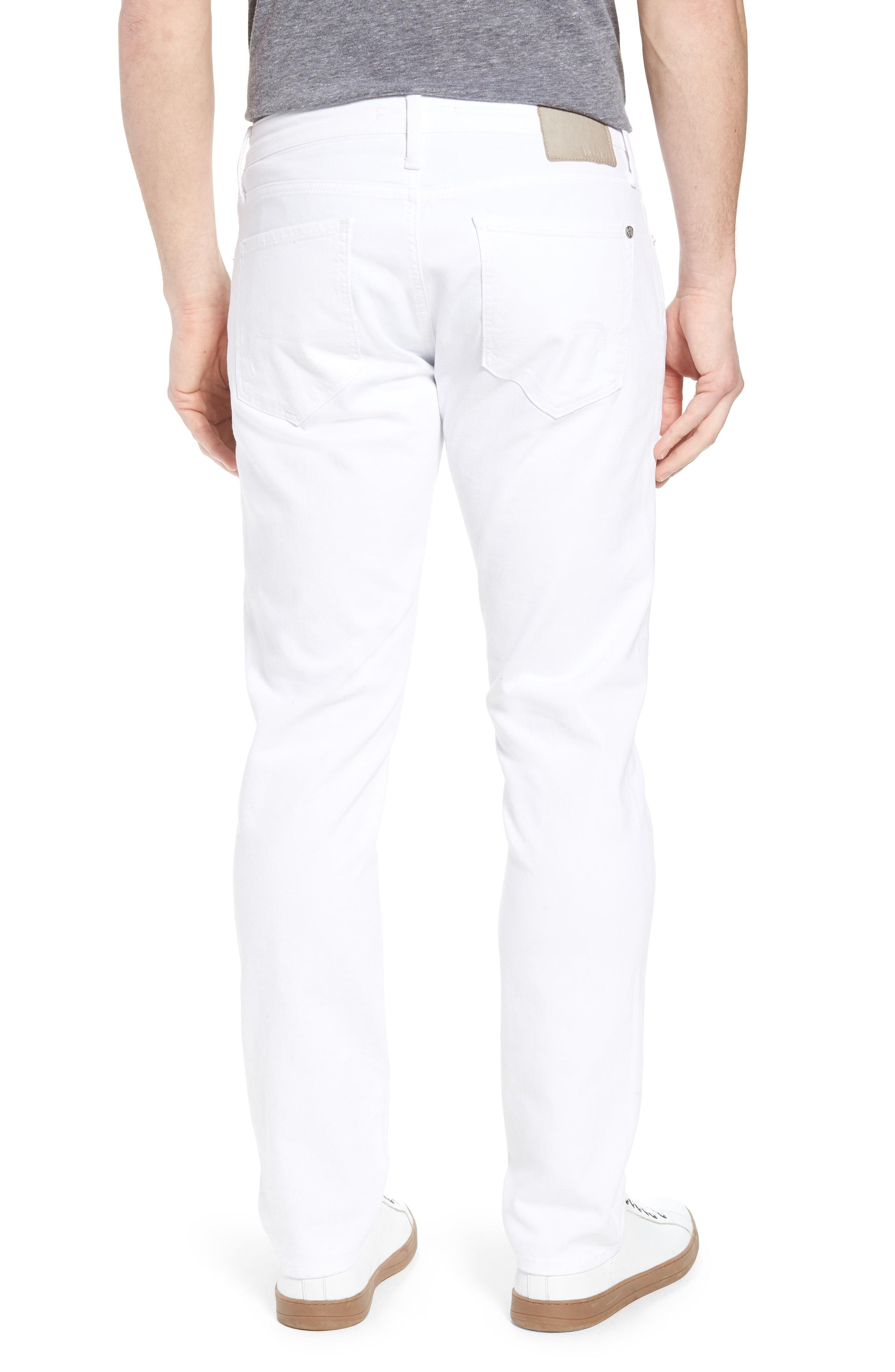 white straight leg jeans