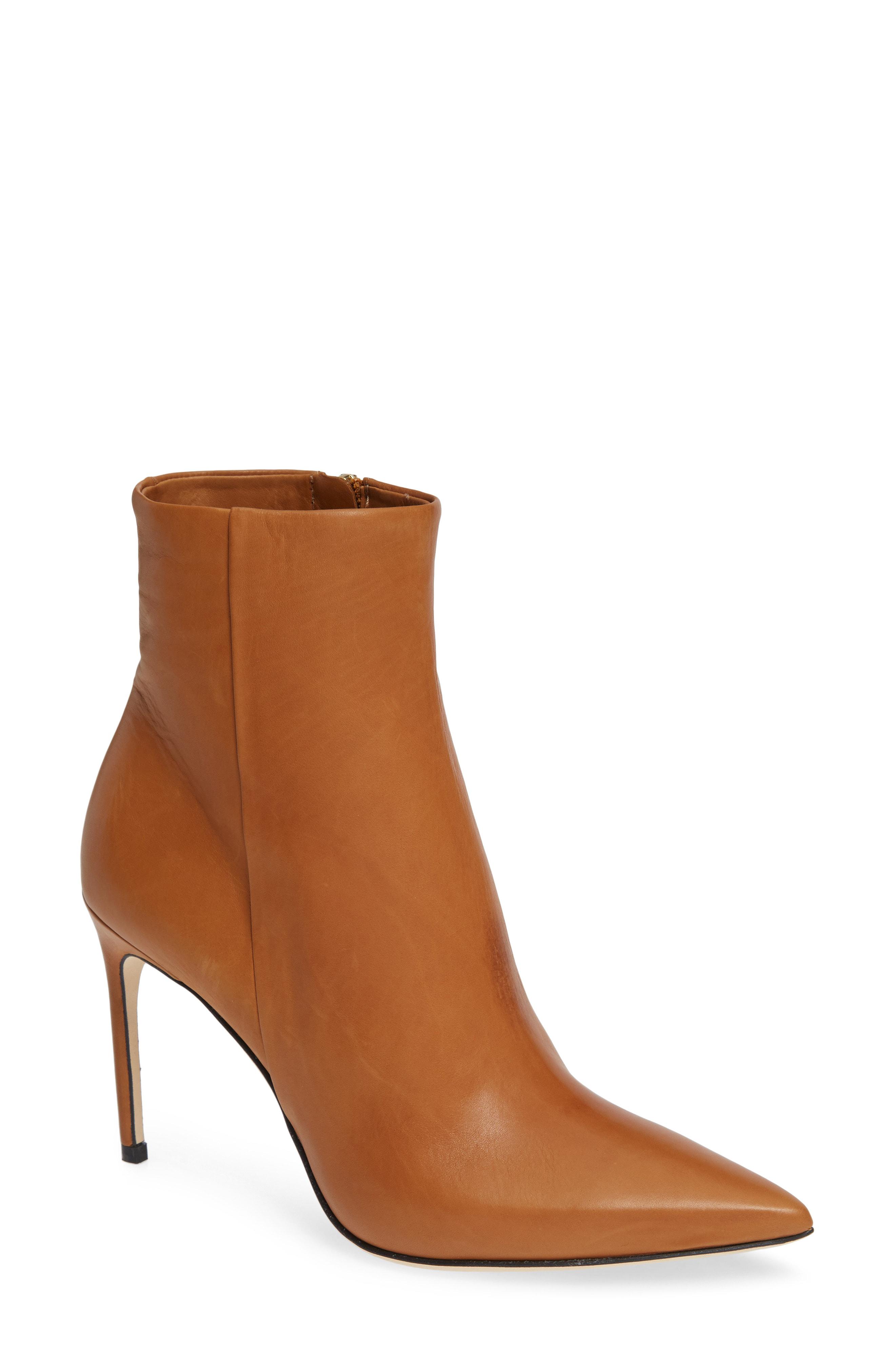 camel pointed toe booties
