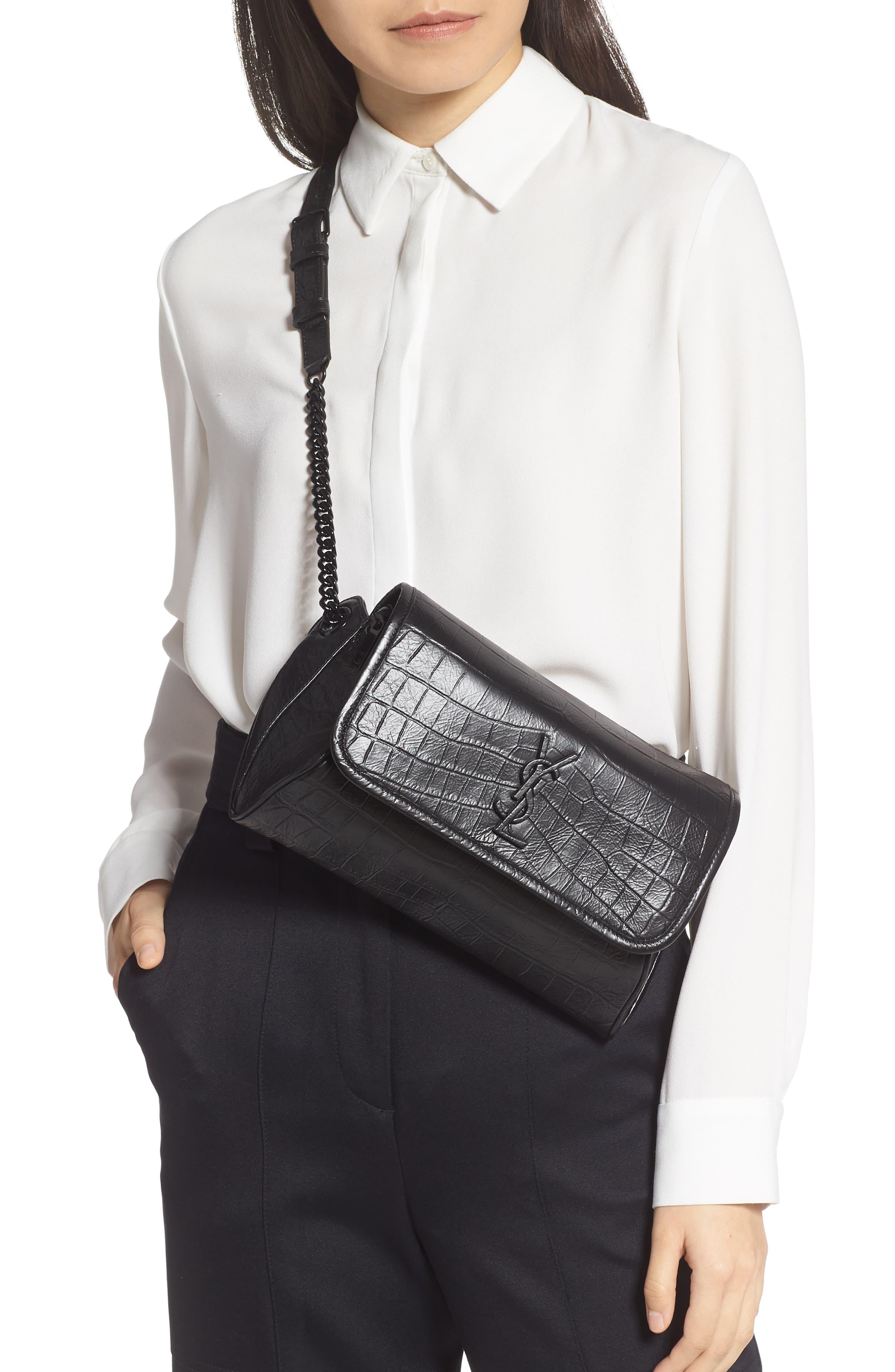 ysl niki croc embossed