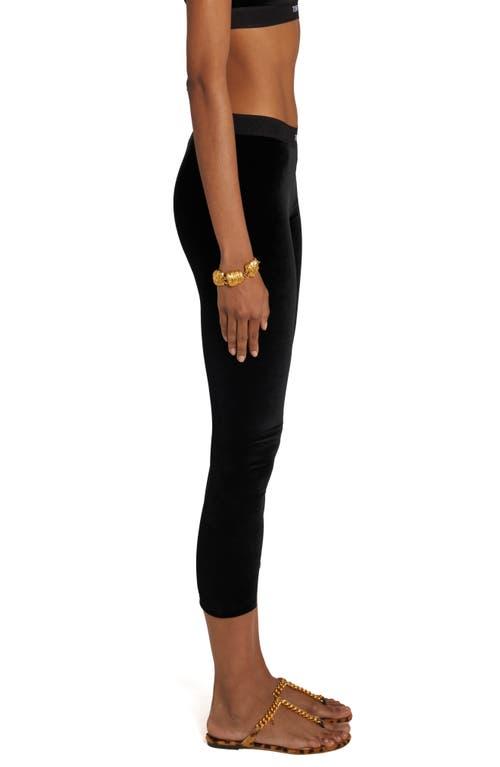 Tom Ford Signature Velour Crop Leggings in Black | Lyst