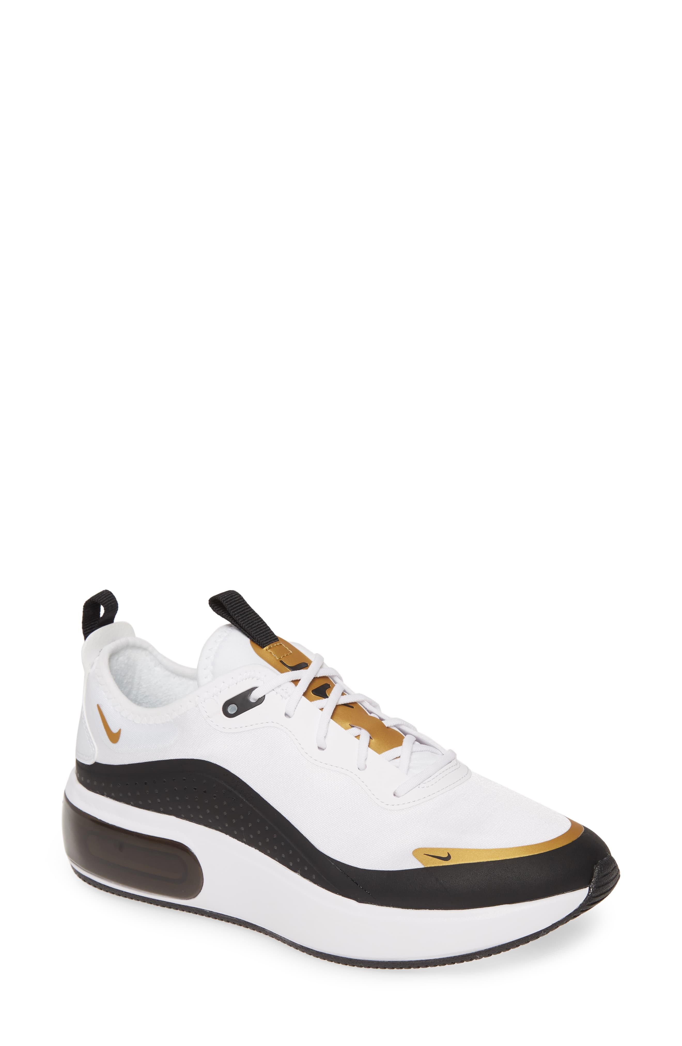 Nike Rubber Air Max Dia Sneaker in White/ Black/ Gold/ Platinum (White) |  Lyst