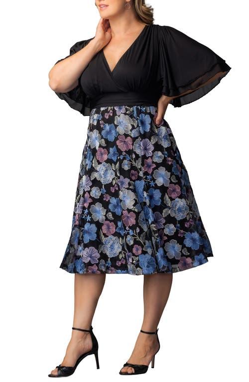 sachin and babi light blue dress Empire Waist Dress with Embellished Flutter Sleeve