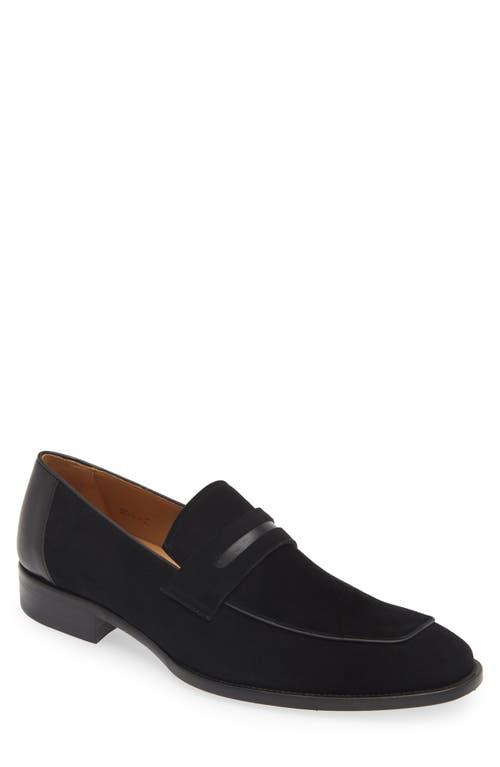 Mens Mezlan Fabric & Calfskin Penny Loafer in Taupe