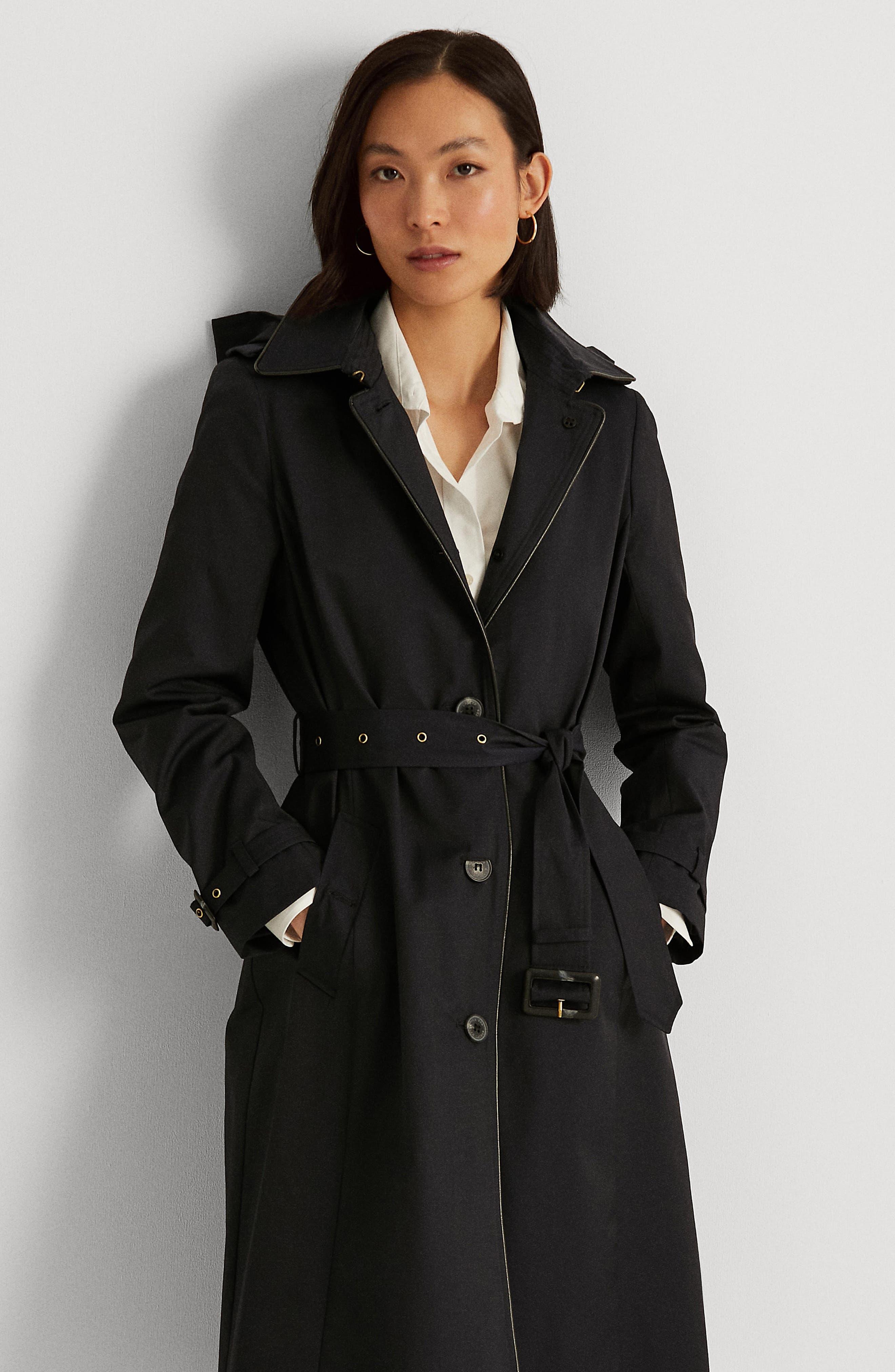 RainRapsDev Black & Camel RAINTRENCH (with Detachable Hood) | Rain Trench Coat Large