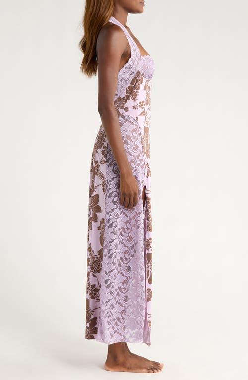 Free People Love You Most Print Lace Halter Maxi Dress in Pink | Lyst
