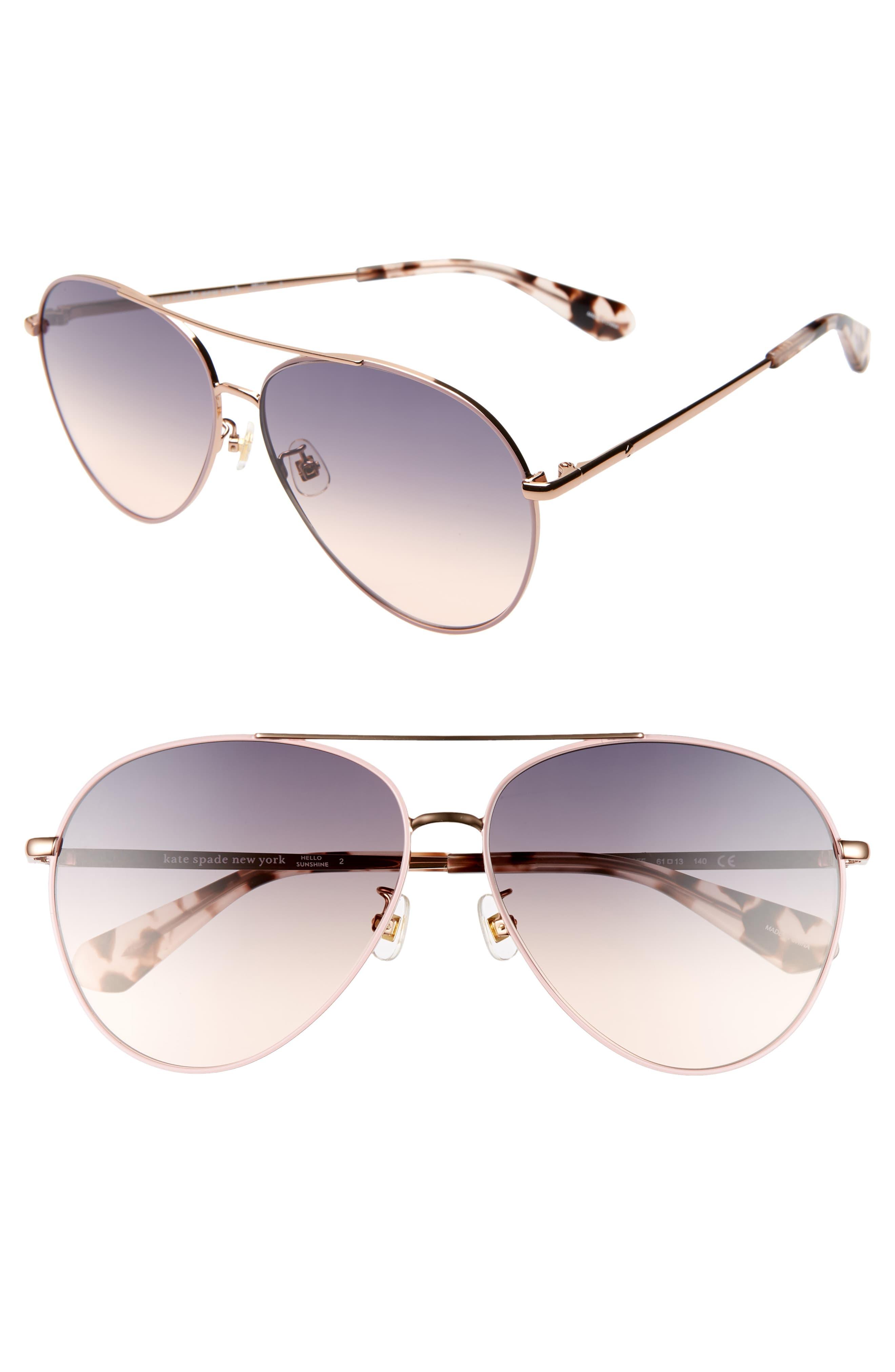 Kate Spade Carolane 61mm Special Fit Polarized Aviator Sunglasses Lyst