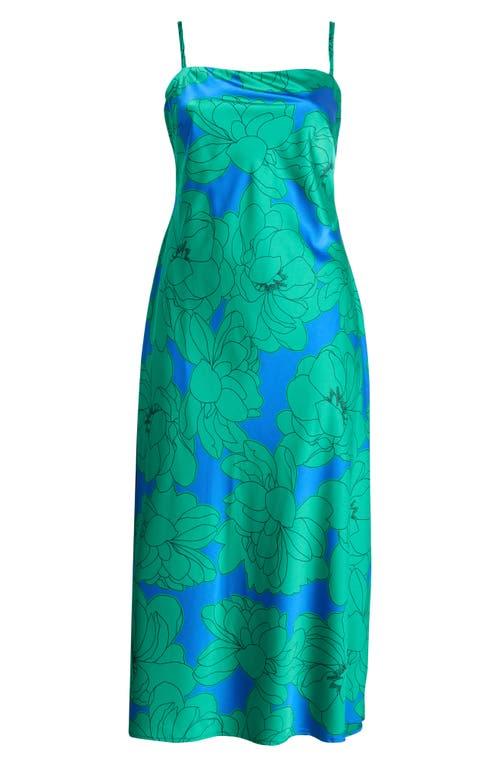 Sugarlips Morgany Floral Stretch Satin Maxi Dress in Green | Lyst