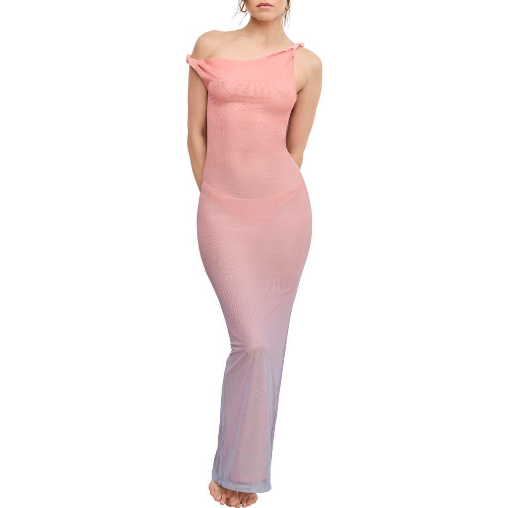 GOOD AMERICAN Mesh Twist Cover-Up Maxi Dress in Red | Lyst
