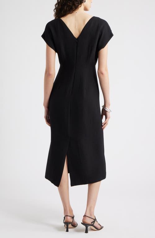 nordstrom textured sheath midi dress reviews Nordstrom Textured Sheath Midi Dress in Black