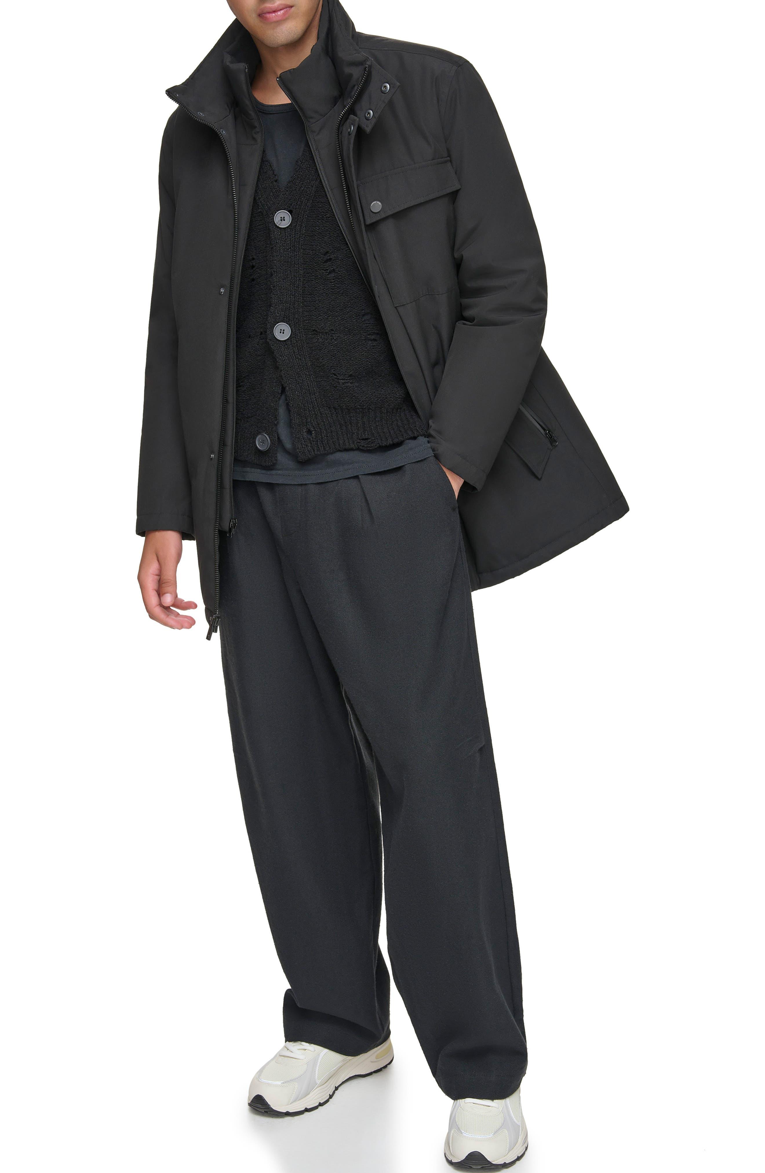 Andrew Marc Harcourt Water Resistant Car Coat in Black for Men | Lyst