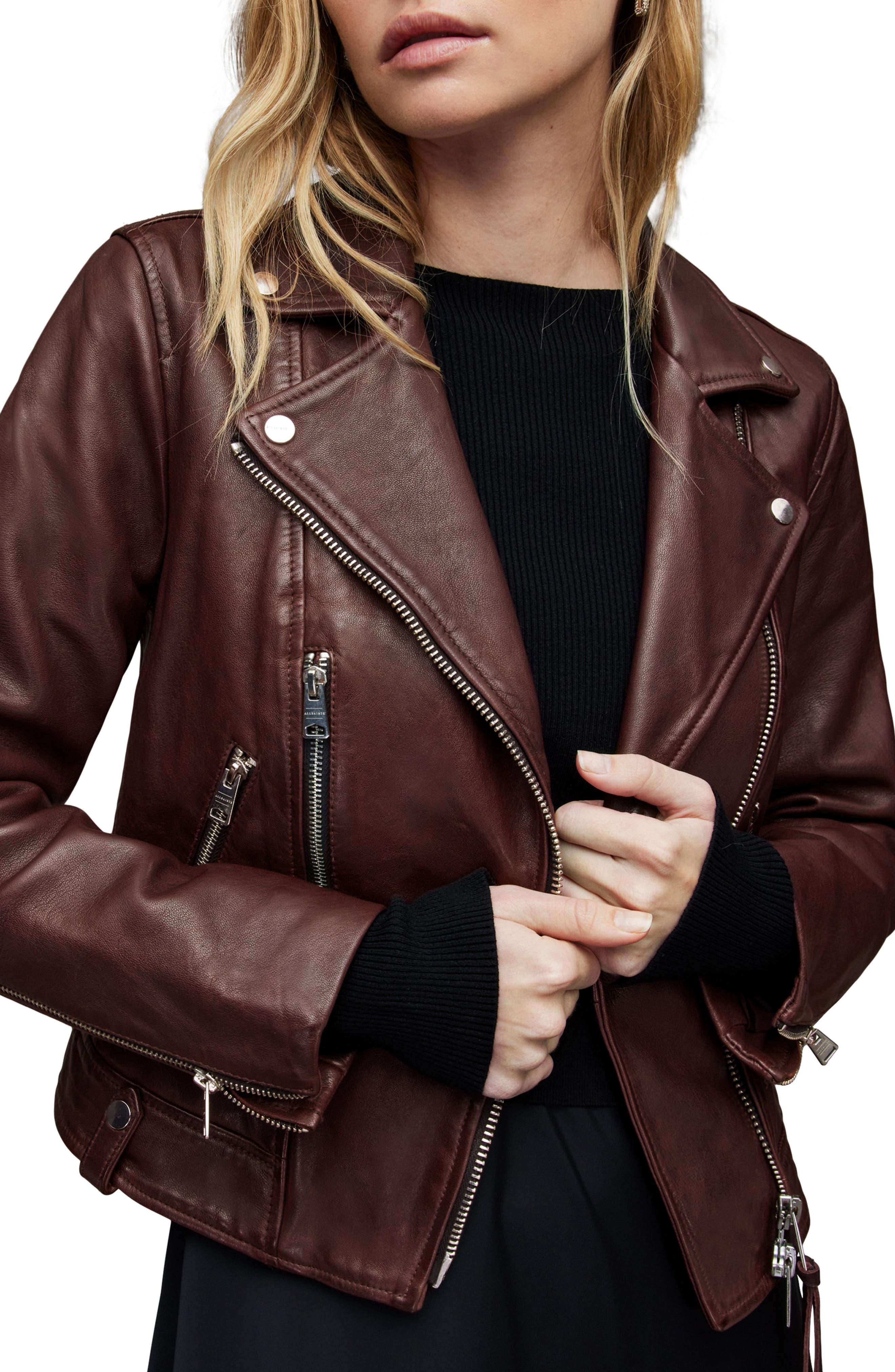 All saints burgundy leather jacket outlet