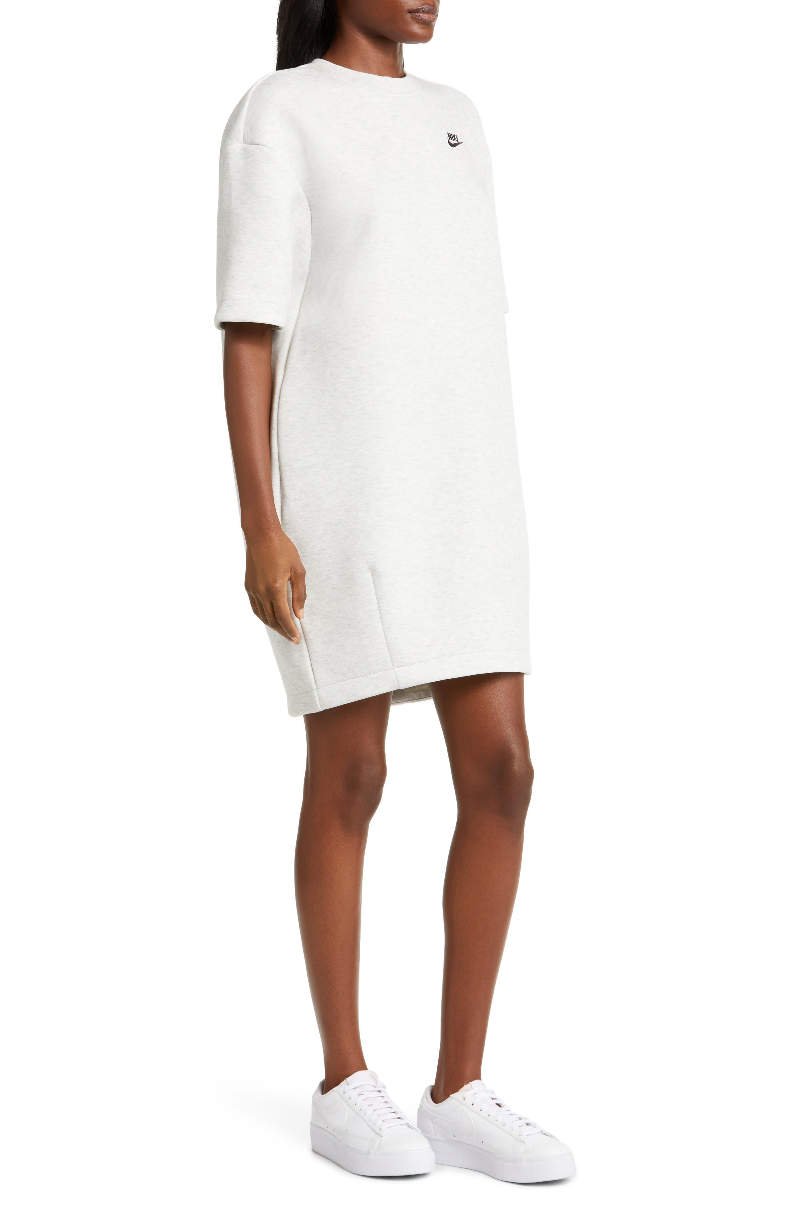 Nike Tech Fleece Oversize T shirt Dress in White Lyst