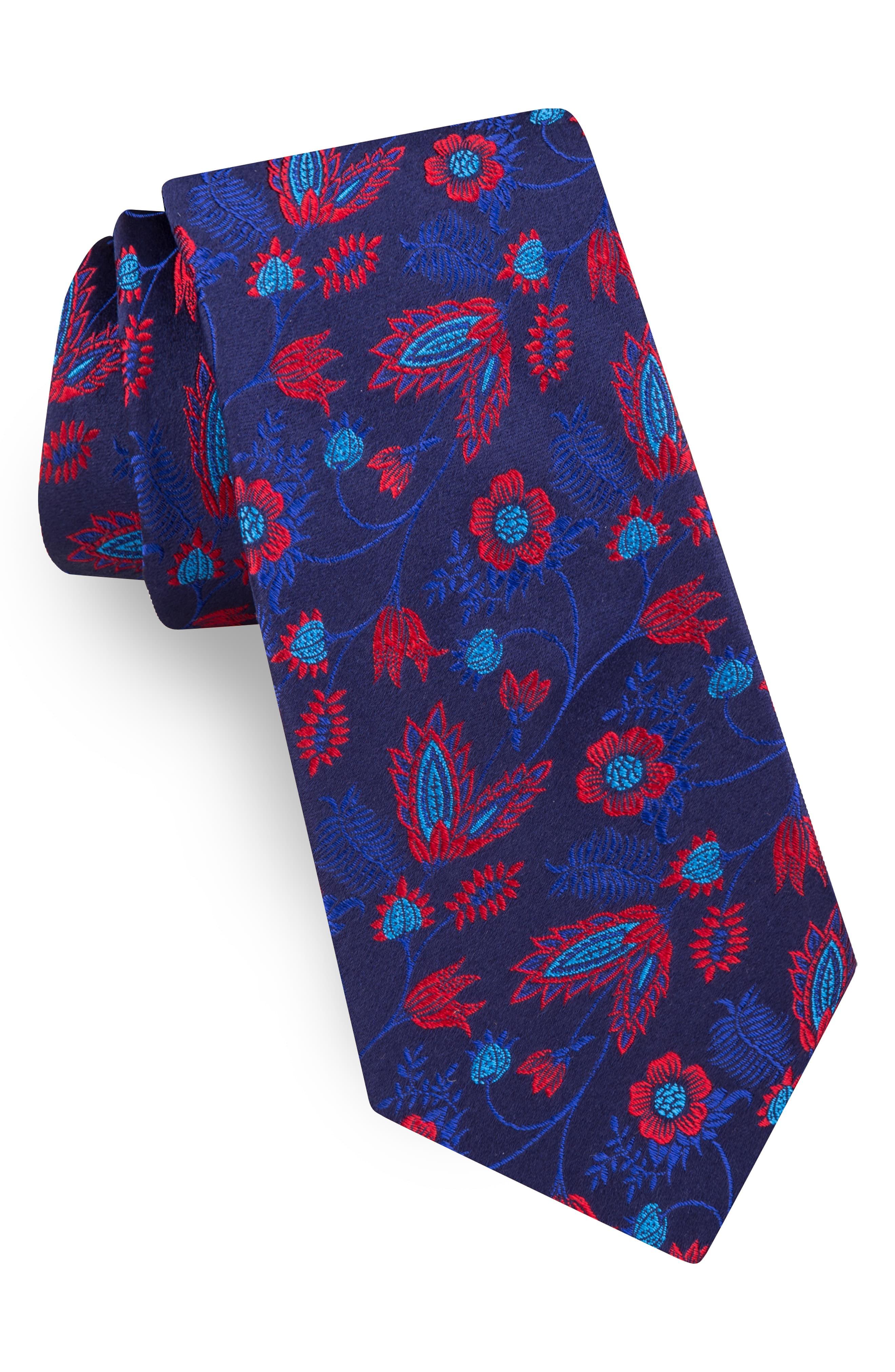 Ted Baker Floral Silk Tie in Red for Men - Lyst