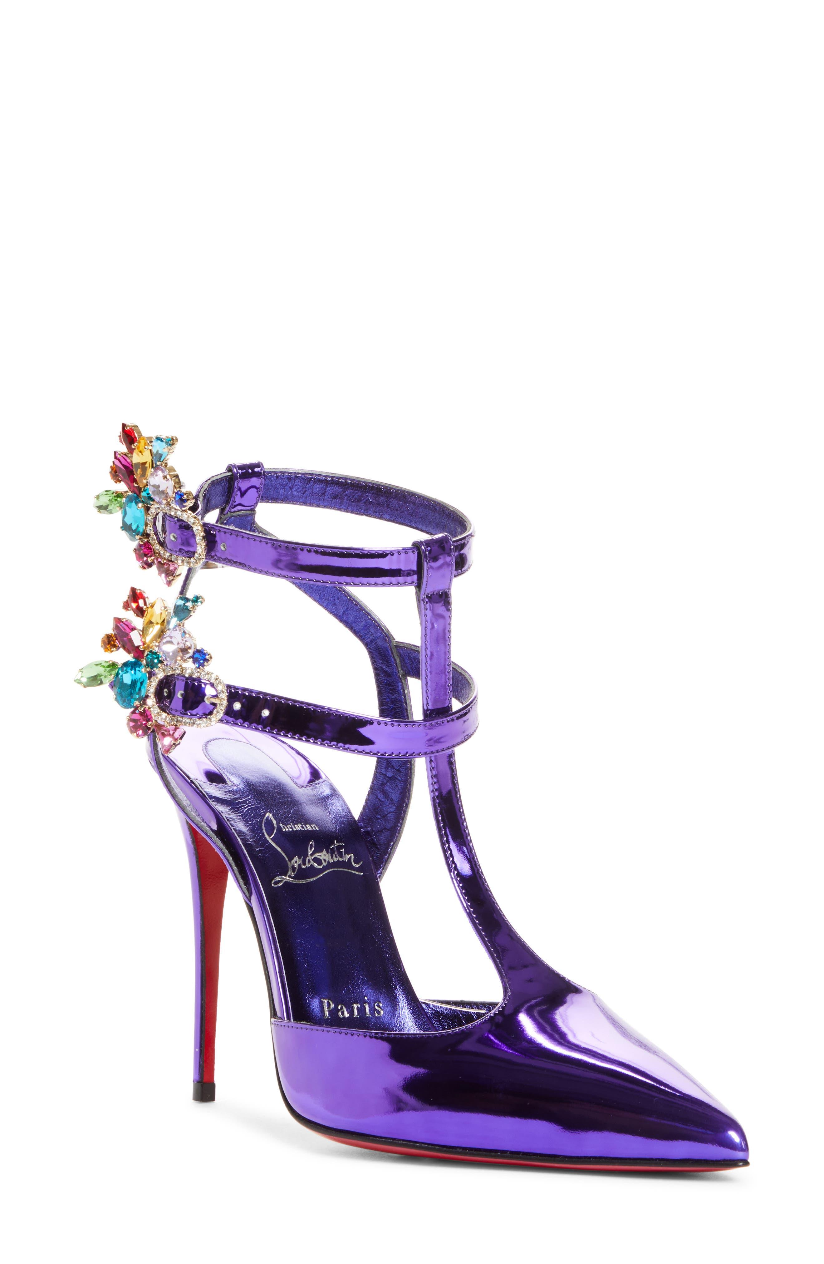 Lipstrass Crepe Crystal Embellished Pumps in Multicoloured