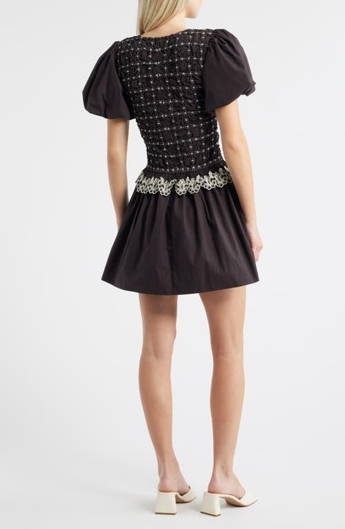 open lace back dress Black Lace-Top Peplum Modest Dress | Top