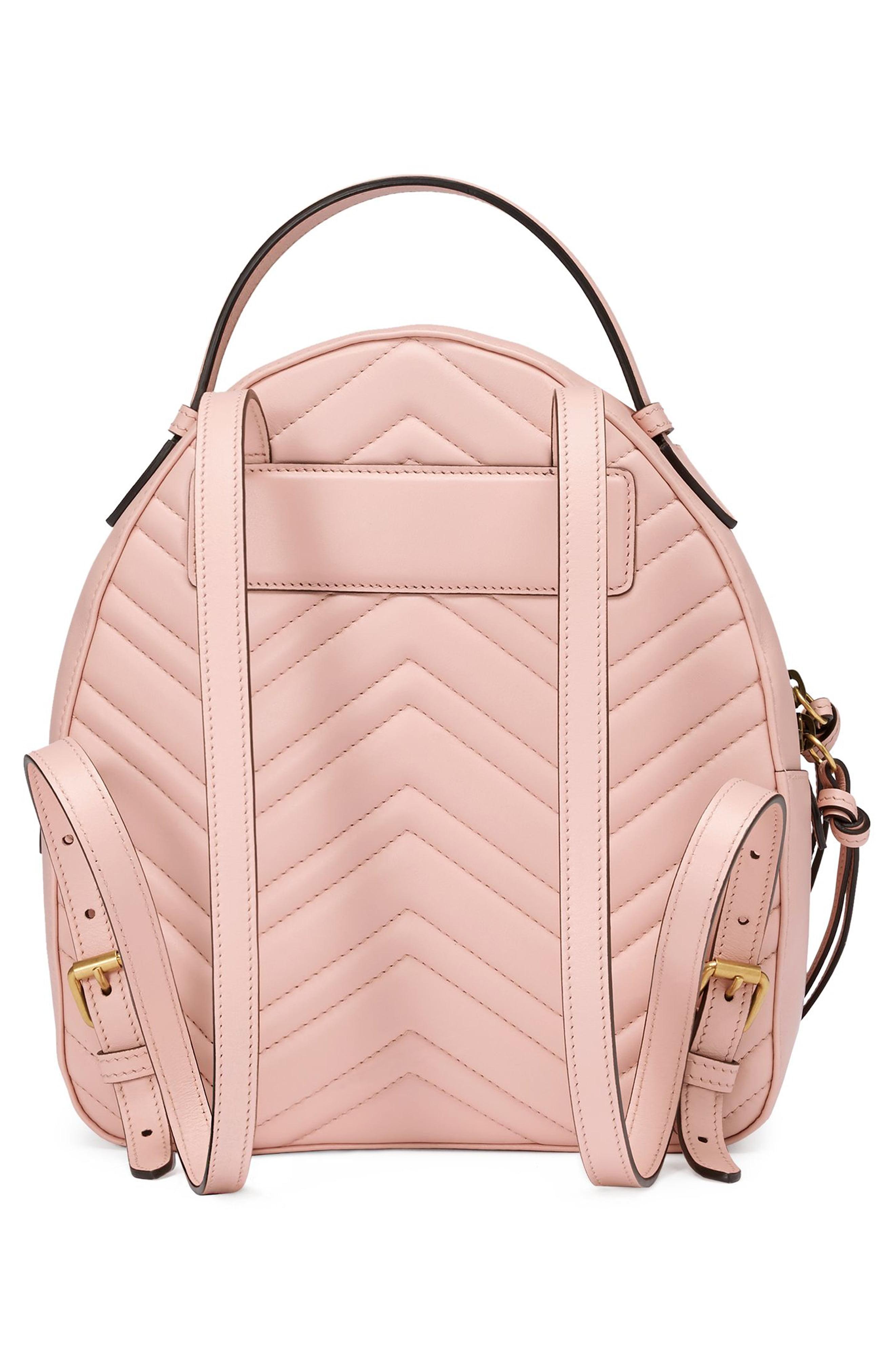 New GUCCI Pink GG Marmont Leather Backpack For Sale at 1stDibs