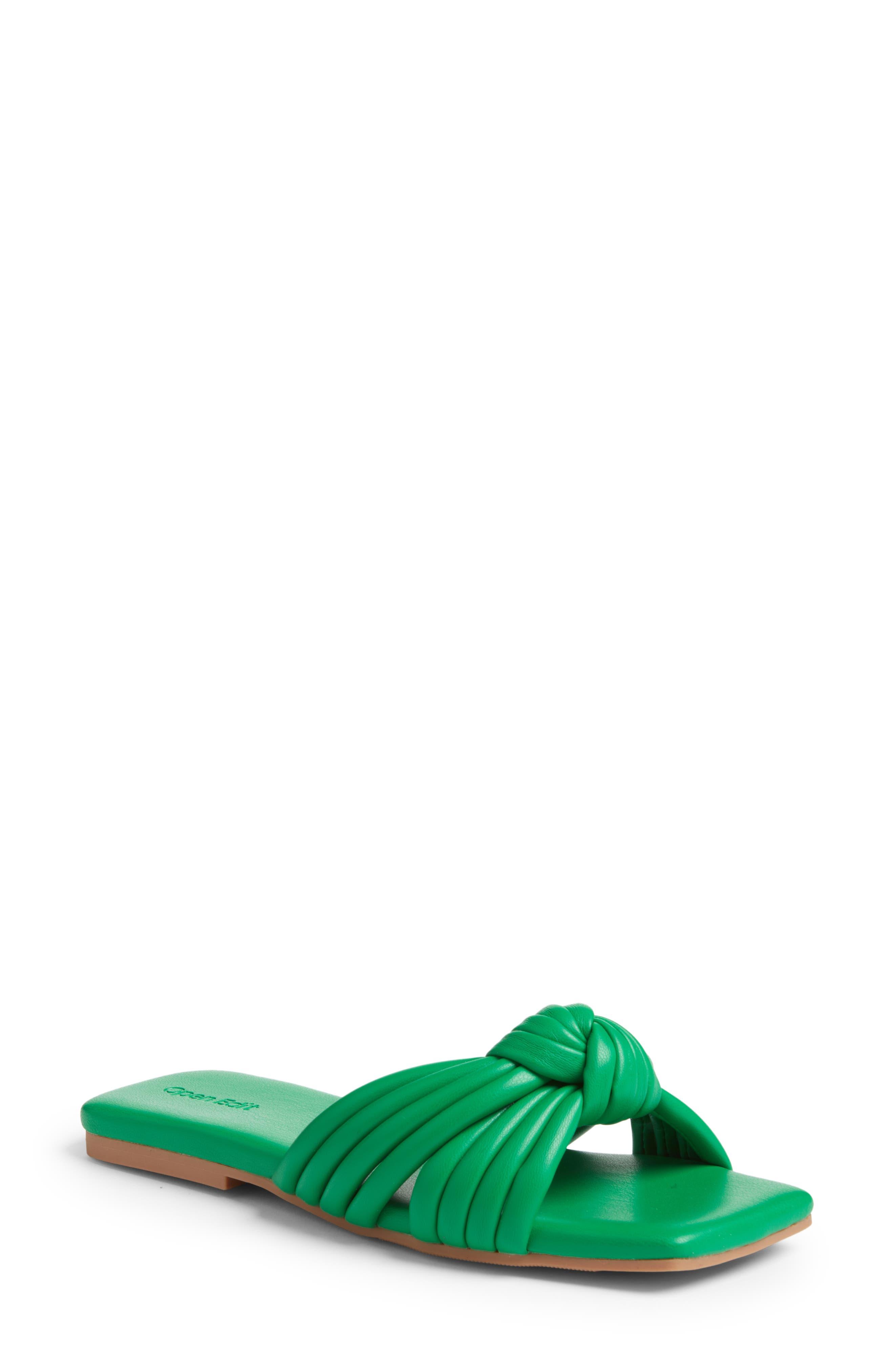 Open Edit Lilah Knot Slide Sandal in Green Lyst